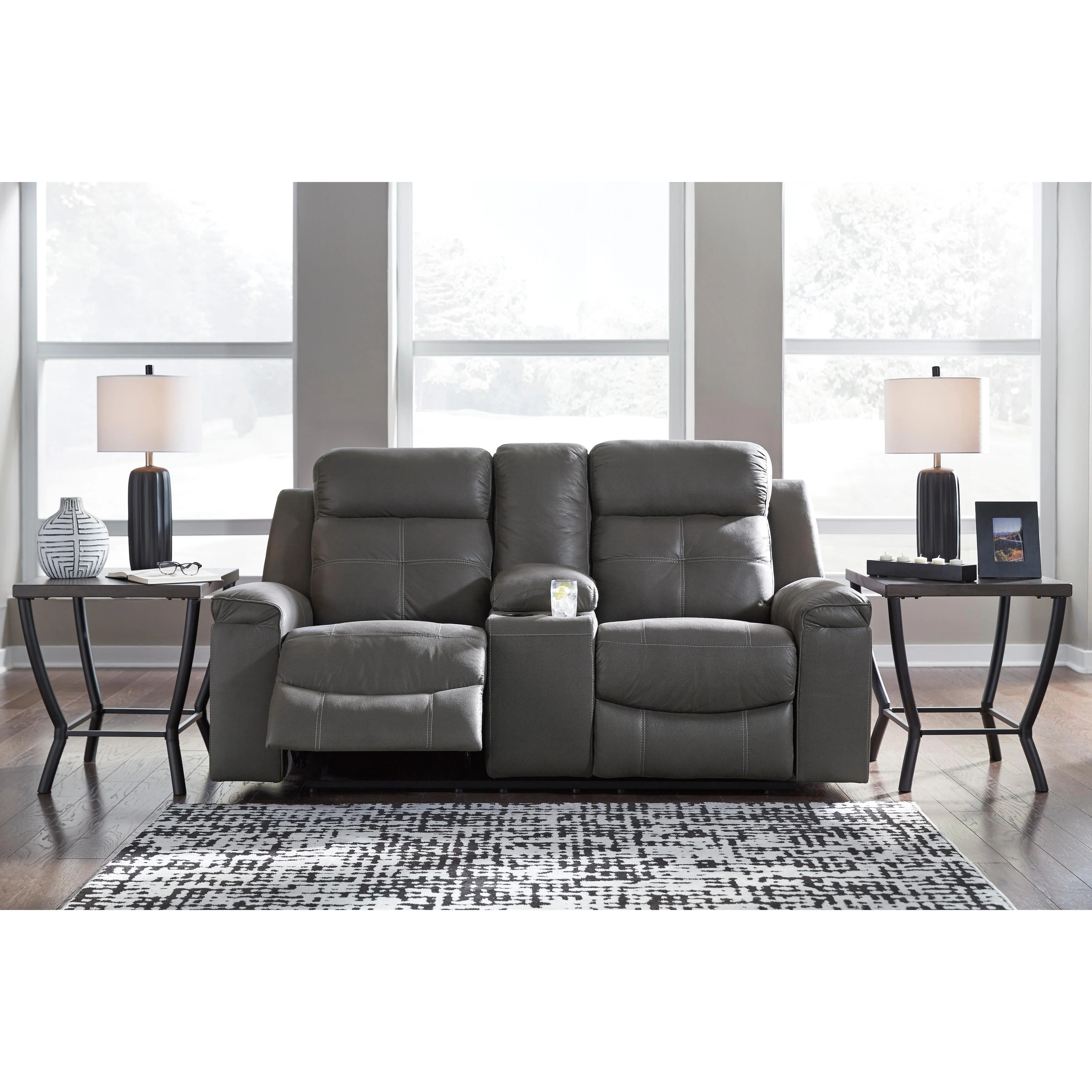 Signature Design by Ashley Jesolo 8670594C Double Reclining Loveseat with Console - Image 3