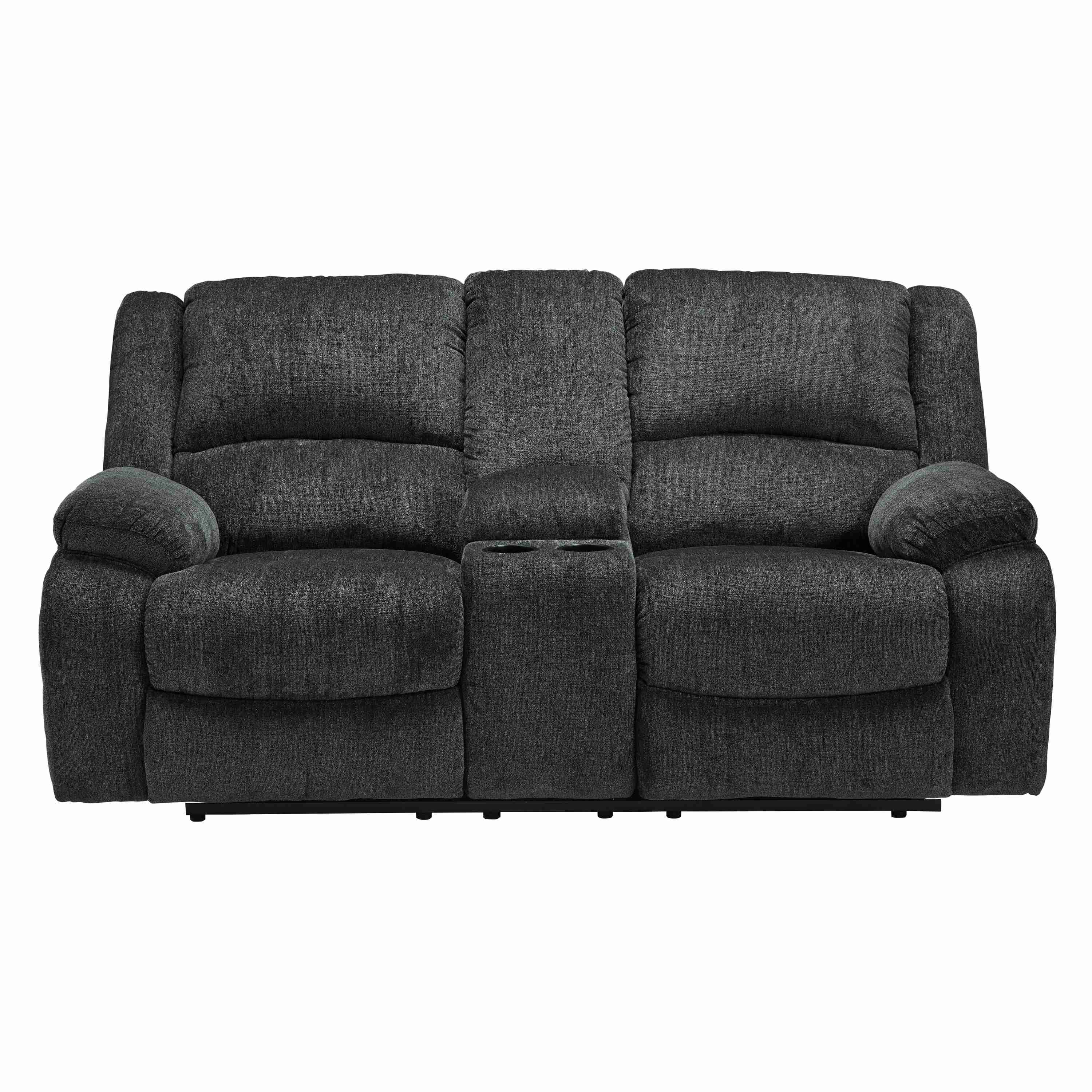 Signature Design by Ashley Draycoll 7650494C Double Reclining Loveseat with Console - Image 1