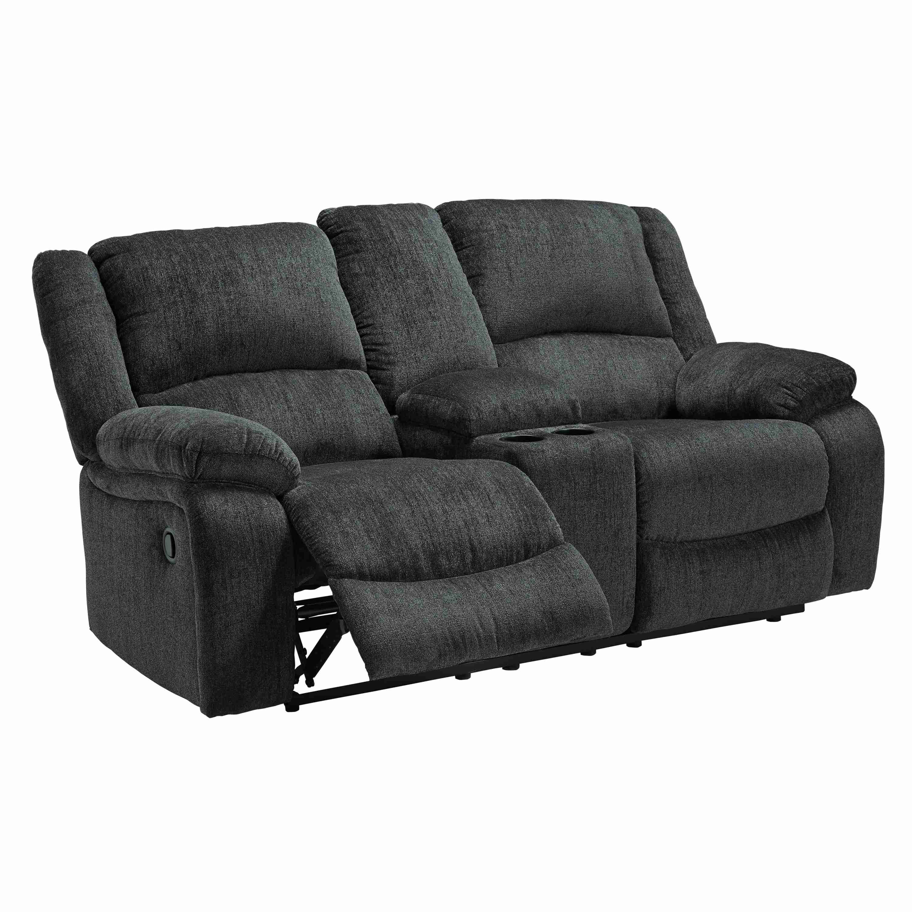 Signature Design by Ashley Draycoll 7650496C Double Reclining Power Loveseat with Console - Image 3