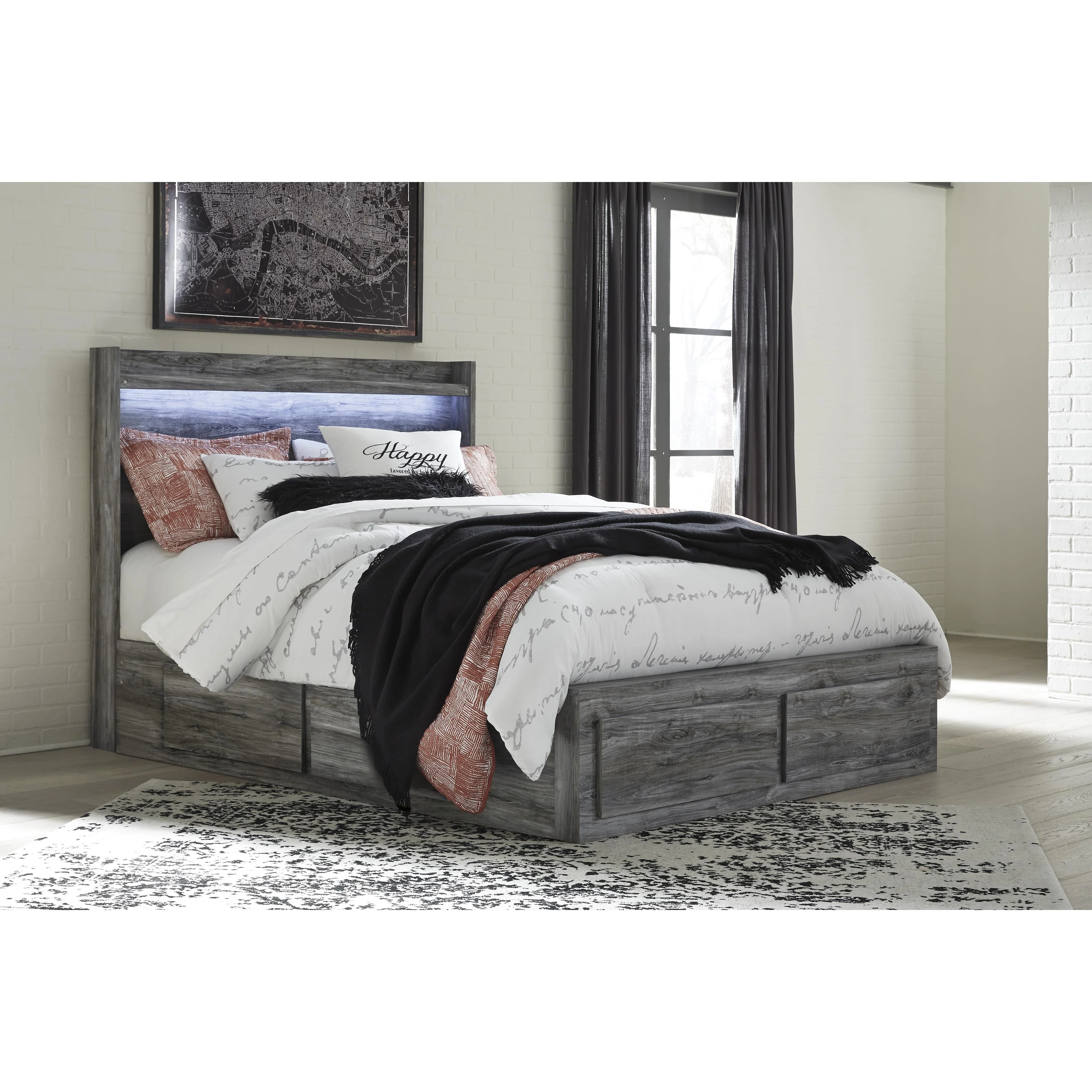 Signature Design by Ashley Baystorm B221B13 Queen Panel Bed with 4 Storage Drawers - Image 1