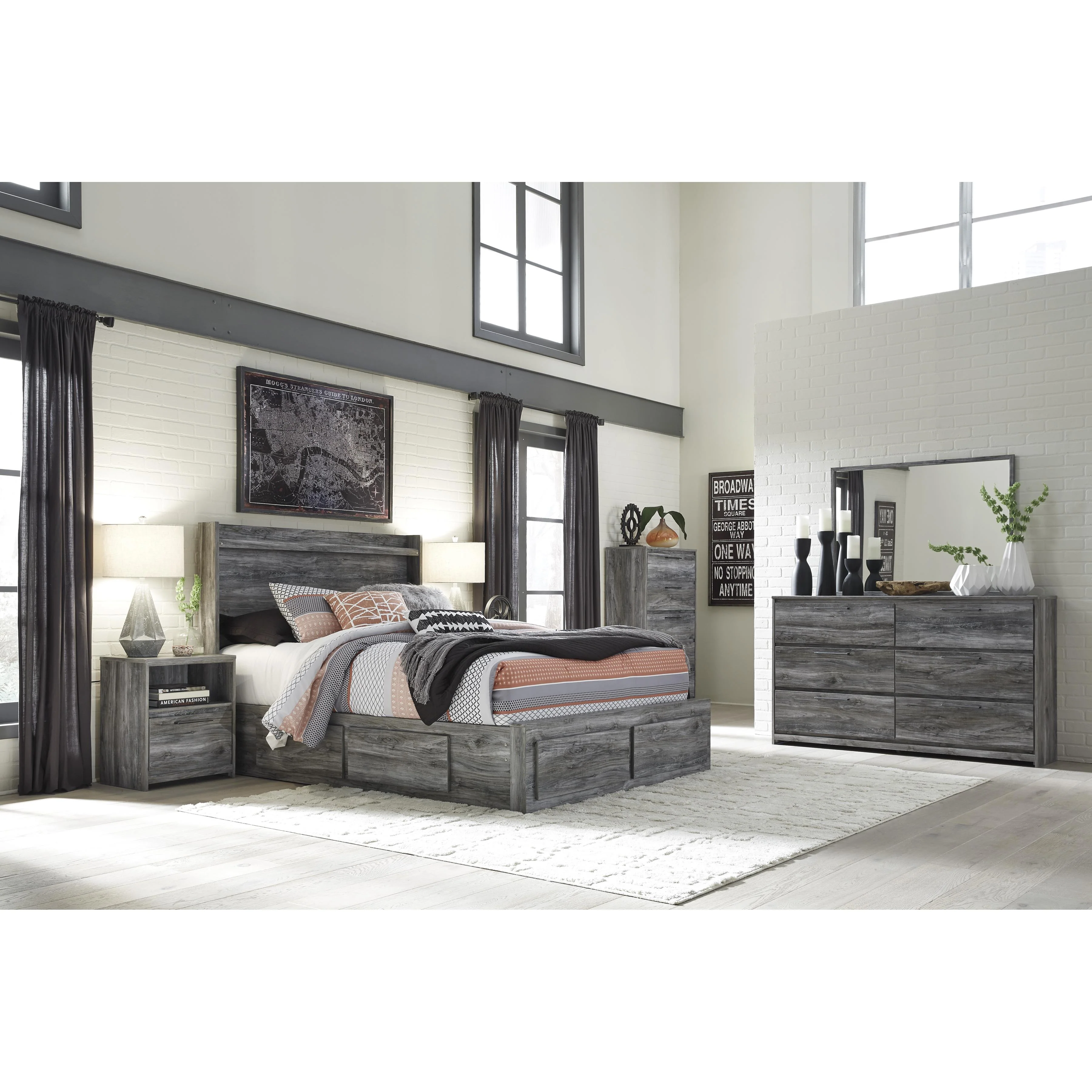 Signature Design by Ashley Baystorm B221B13 Queen Panel Bed with 4 Storage Drawers - Image 2