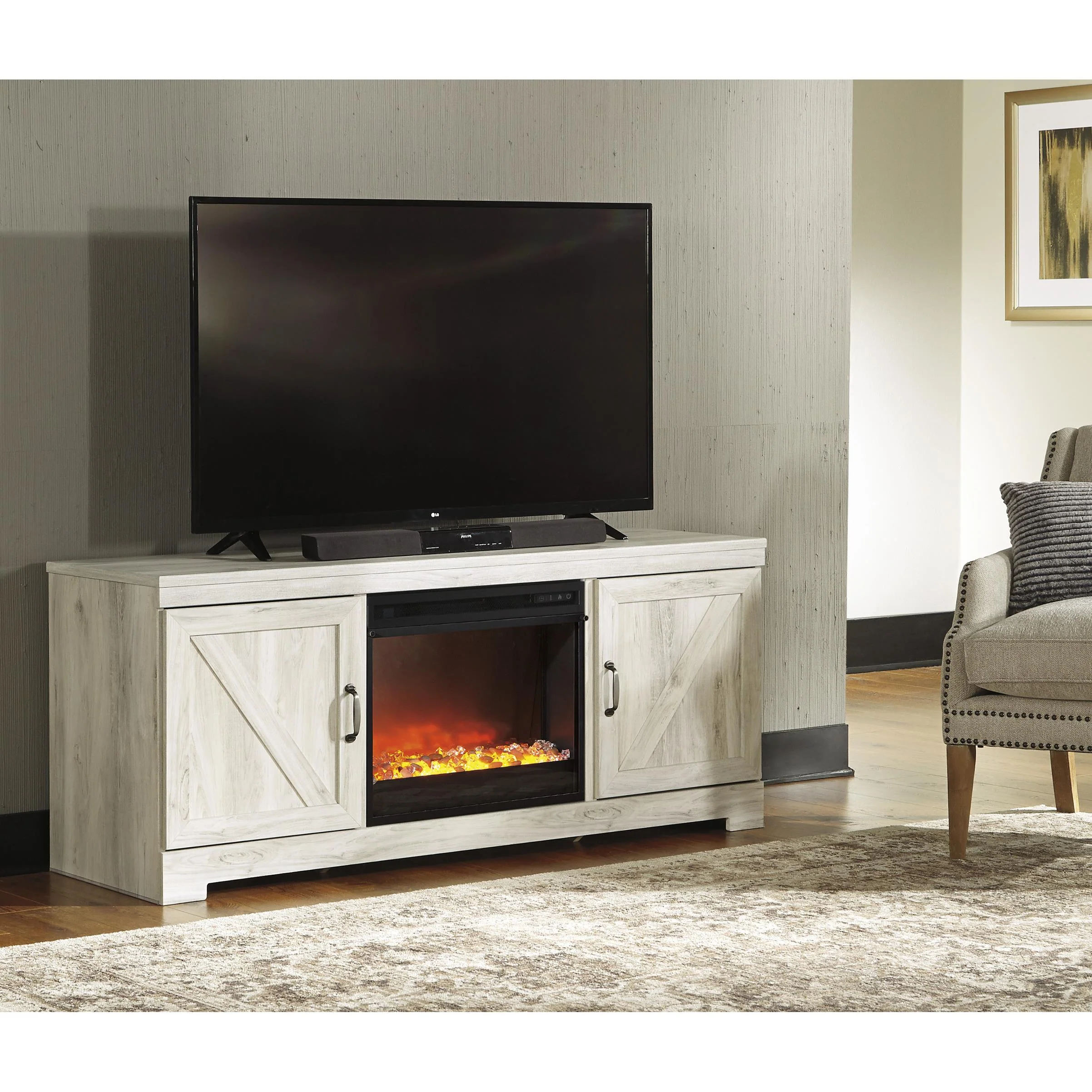 Signature Design by Ashley Bellaby W331W4 63" TV Stand with Fireplace - Image 2