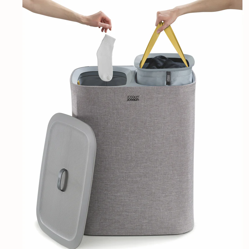 Laundry Basket, 90L Gray - Image 2