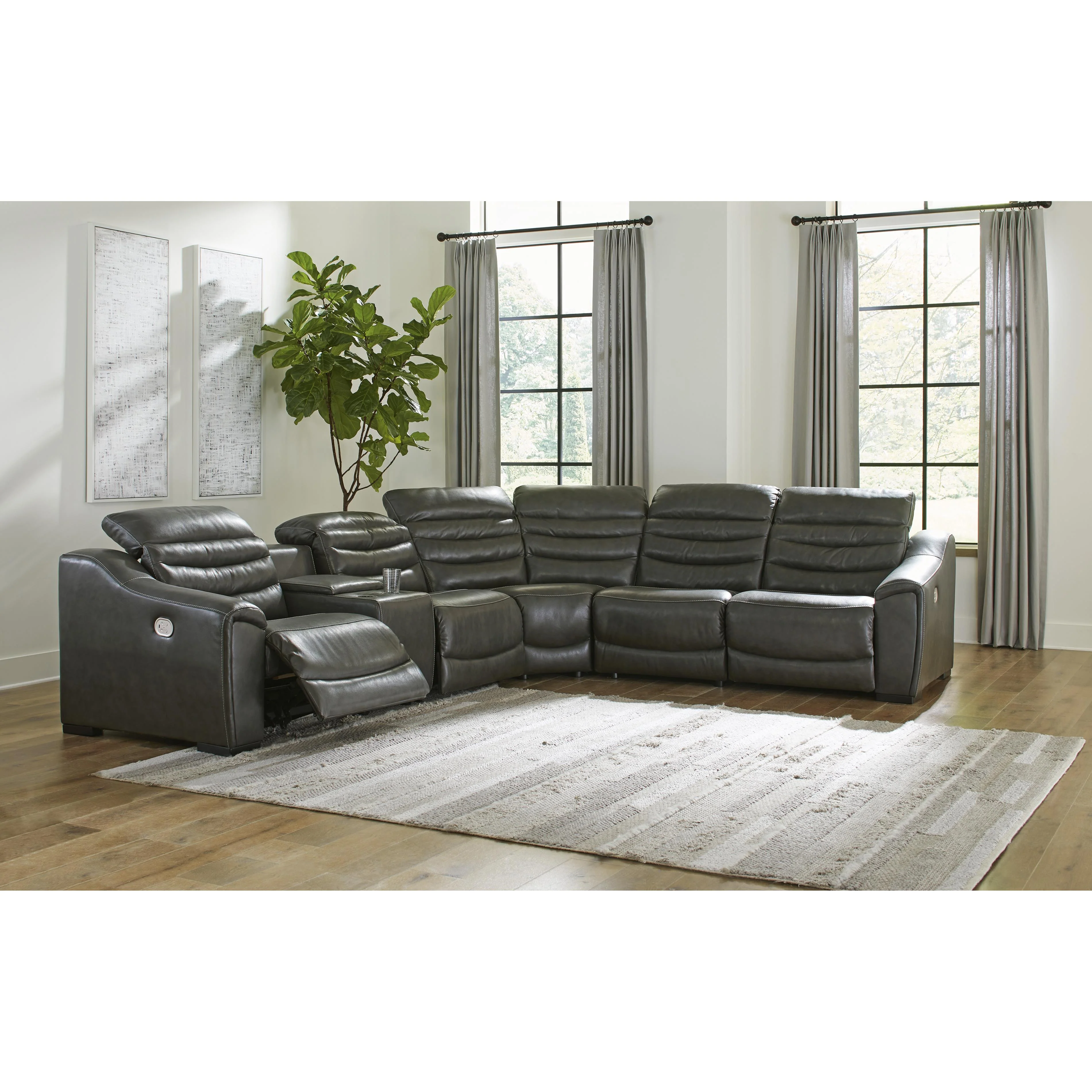 Signature Design by Ashley Center Line U63404S4 6 pc Power Reclining Sectional - Image 3