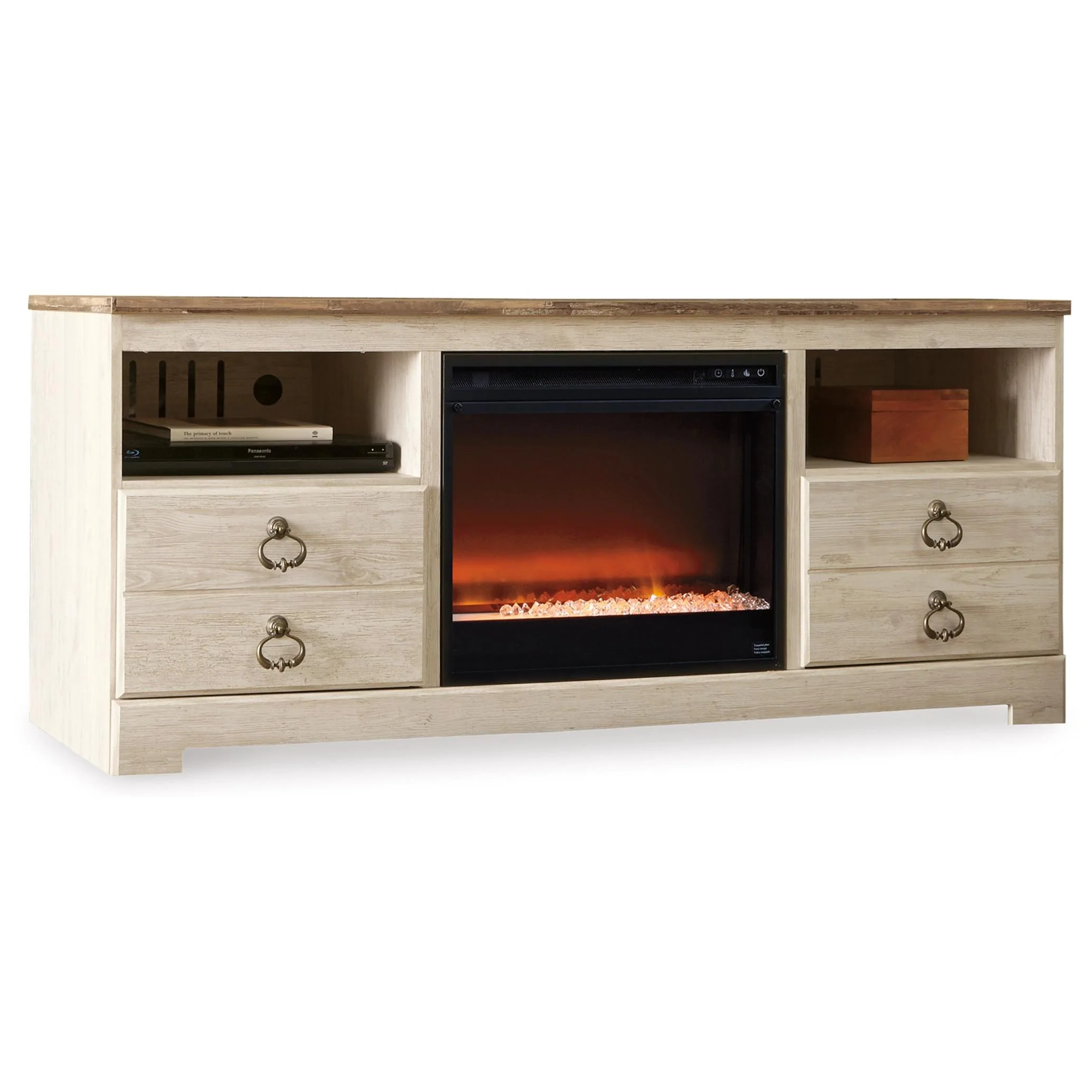 Signature Design by Ashley Willowton W267W10 64″ TV Stand with Electric Fireplace