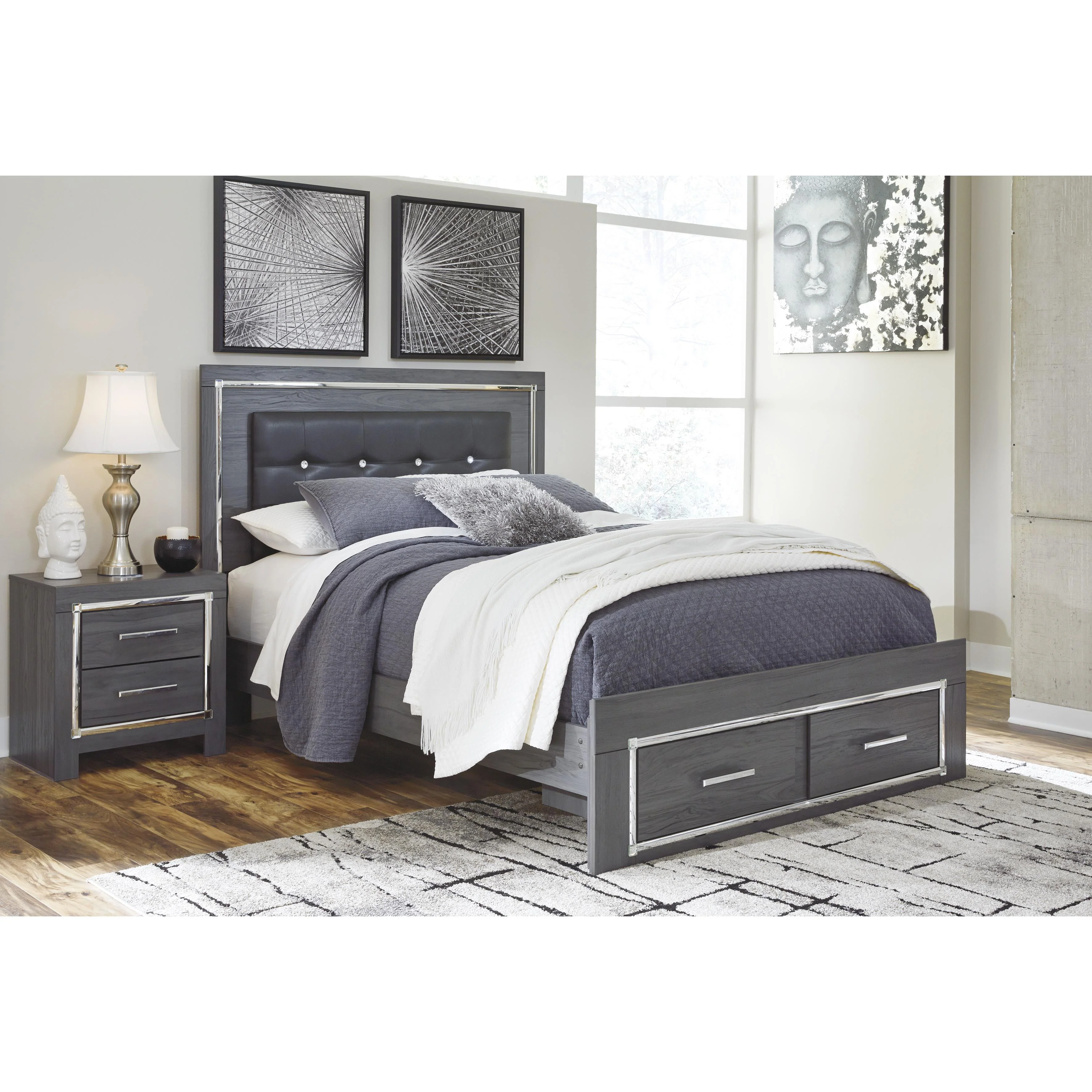 Signature Design by Ashley Lodanna B214B12 Queen Panel Bed with 2 Storage Drawers - Image 1