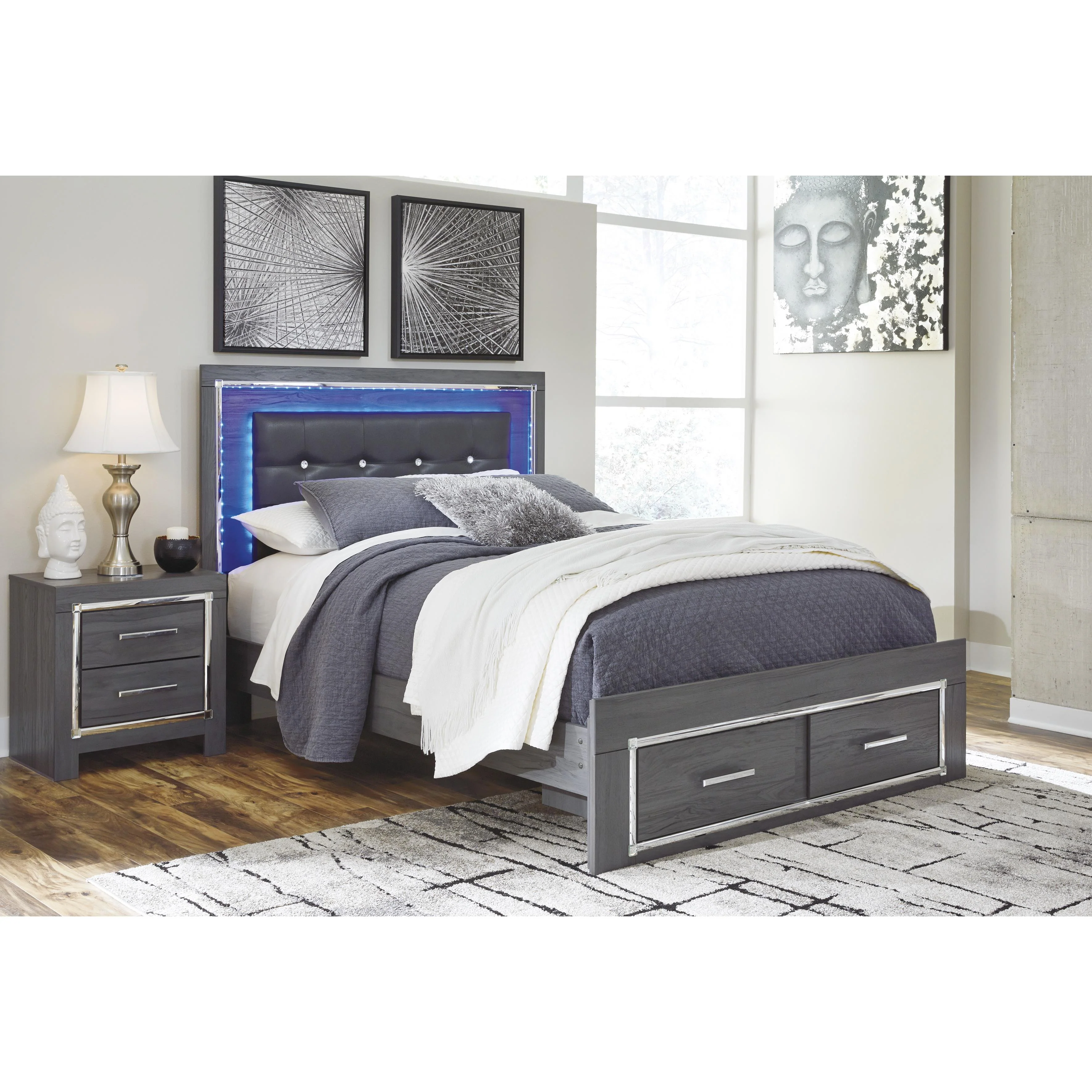 Signature Design by Ashley Lodanna B214B12 Queen Panel Bed with 2 Storage Drawers - Image 2