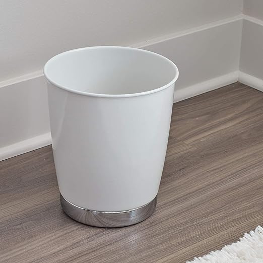 Waste Basket, York White/Chrome - Image 2