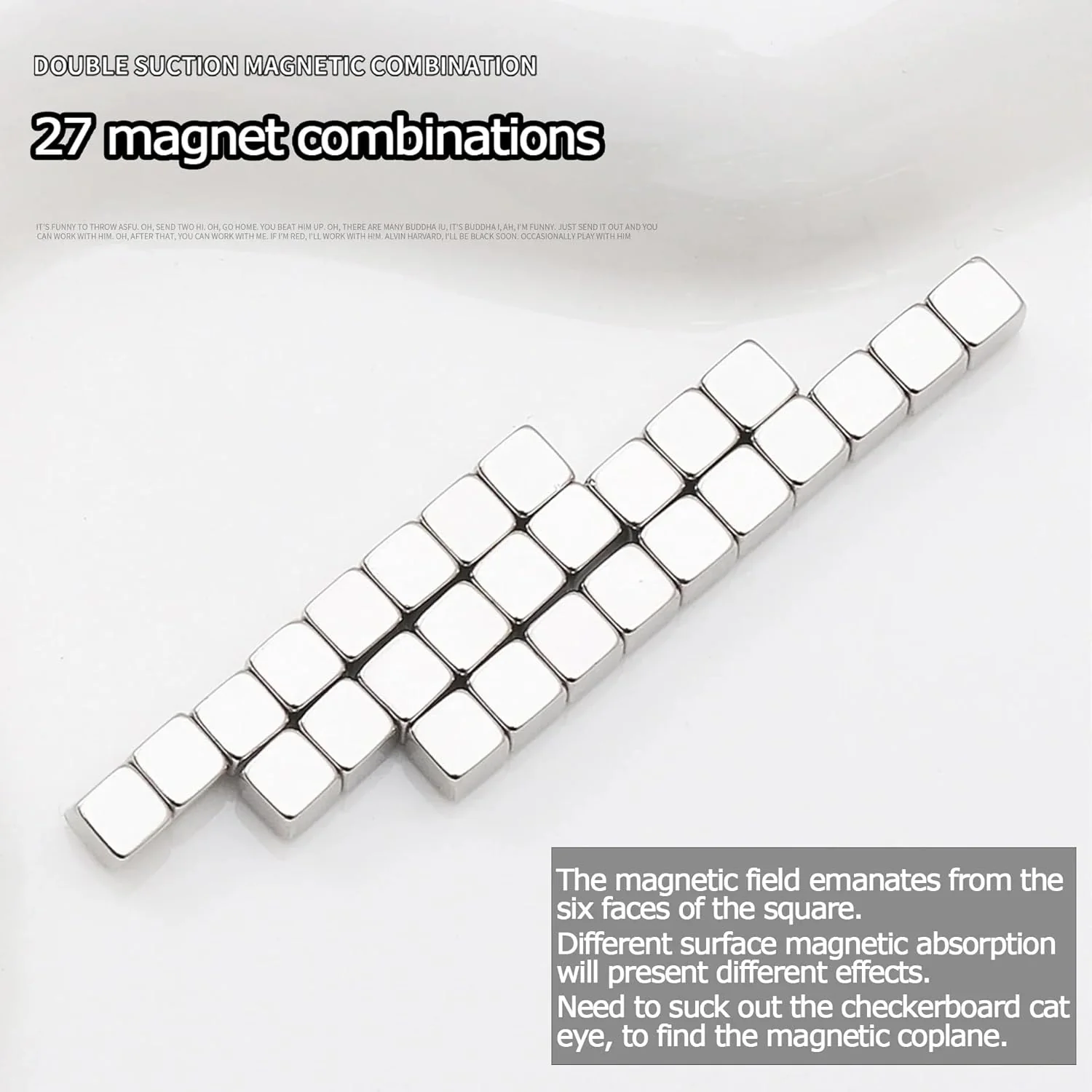27Pcs -Cat Eye Nail Magnet Tool Square Magnet - Image 2