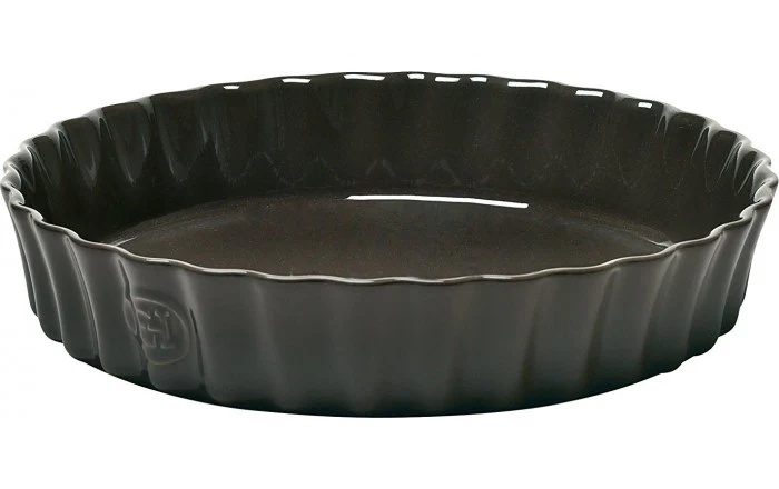 Ceramic Deep Flan Dish, Fusain