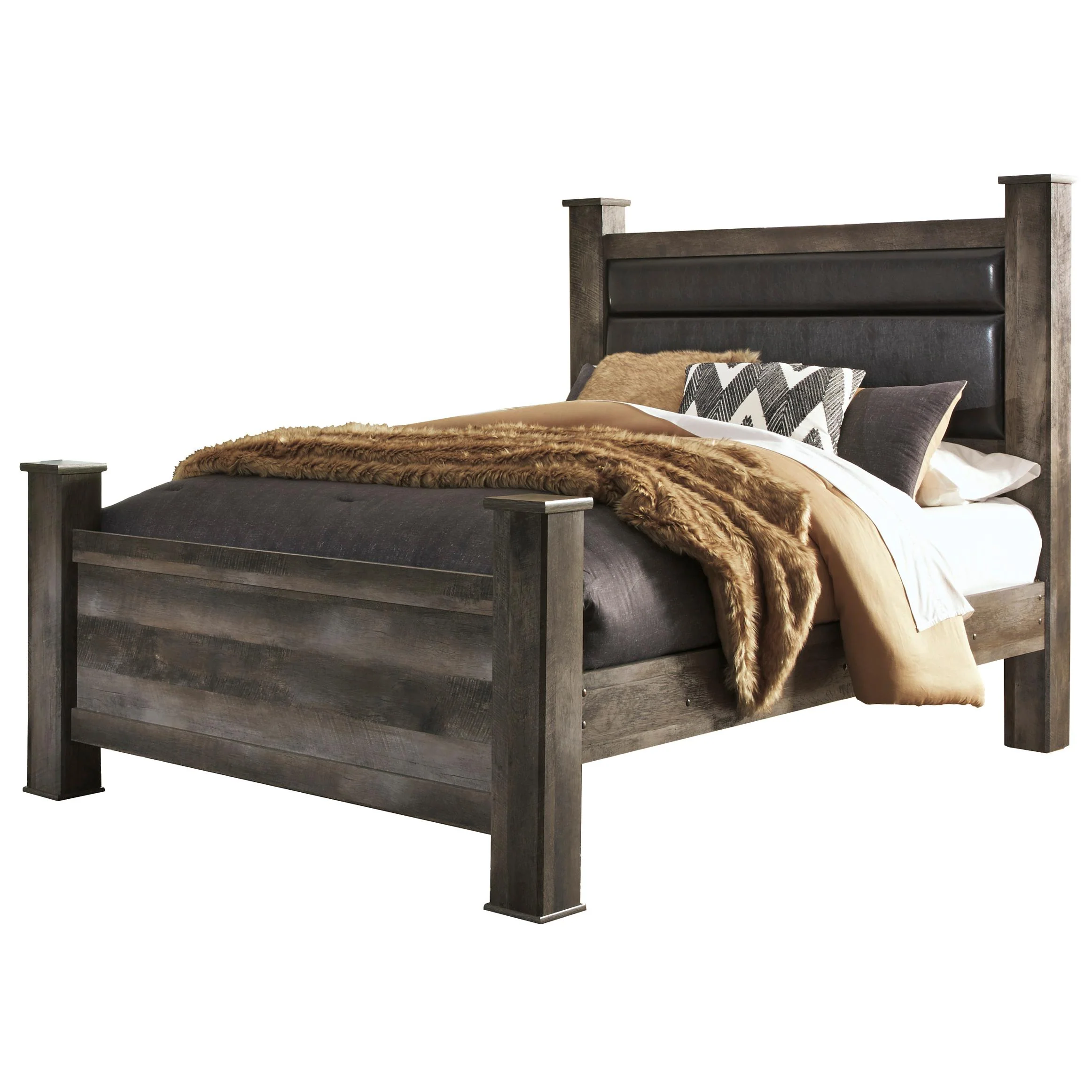 Signature Design by Ashley Wynnlow B440B7 Queen Upholstered Poster Bed
