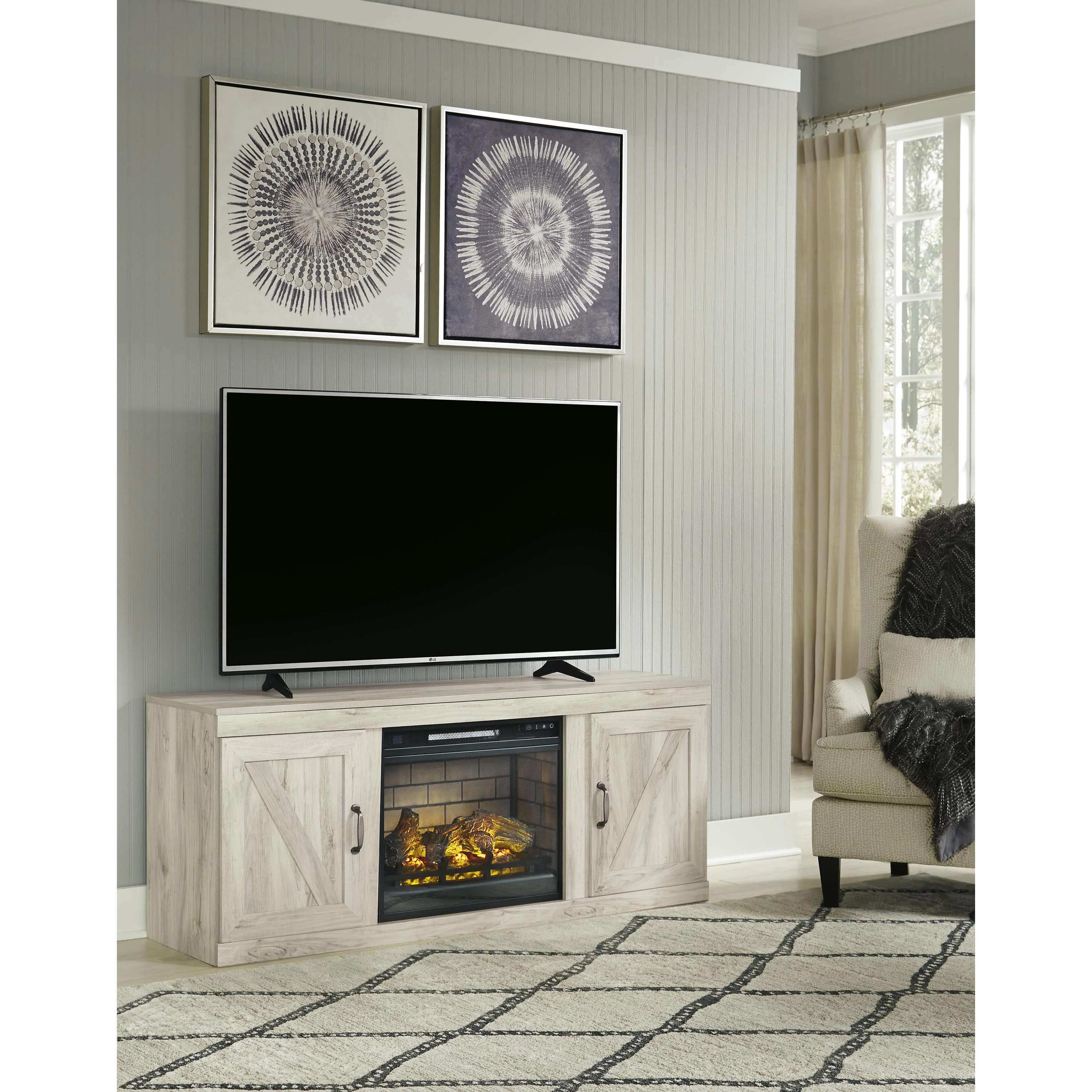 Signature Design by Ashley Bellaby EW0331W7 TV Stand with Electric Fireplace - Image 3