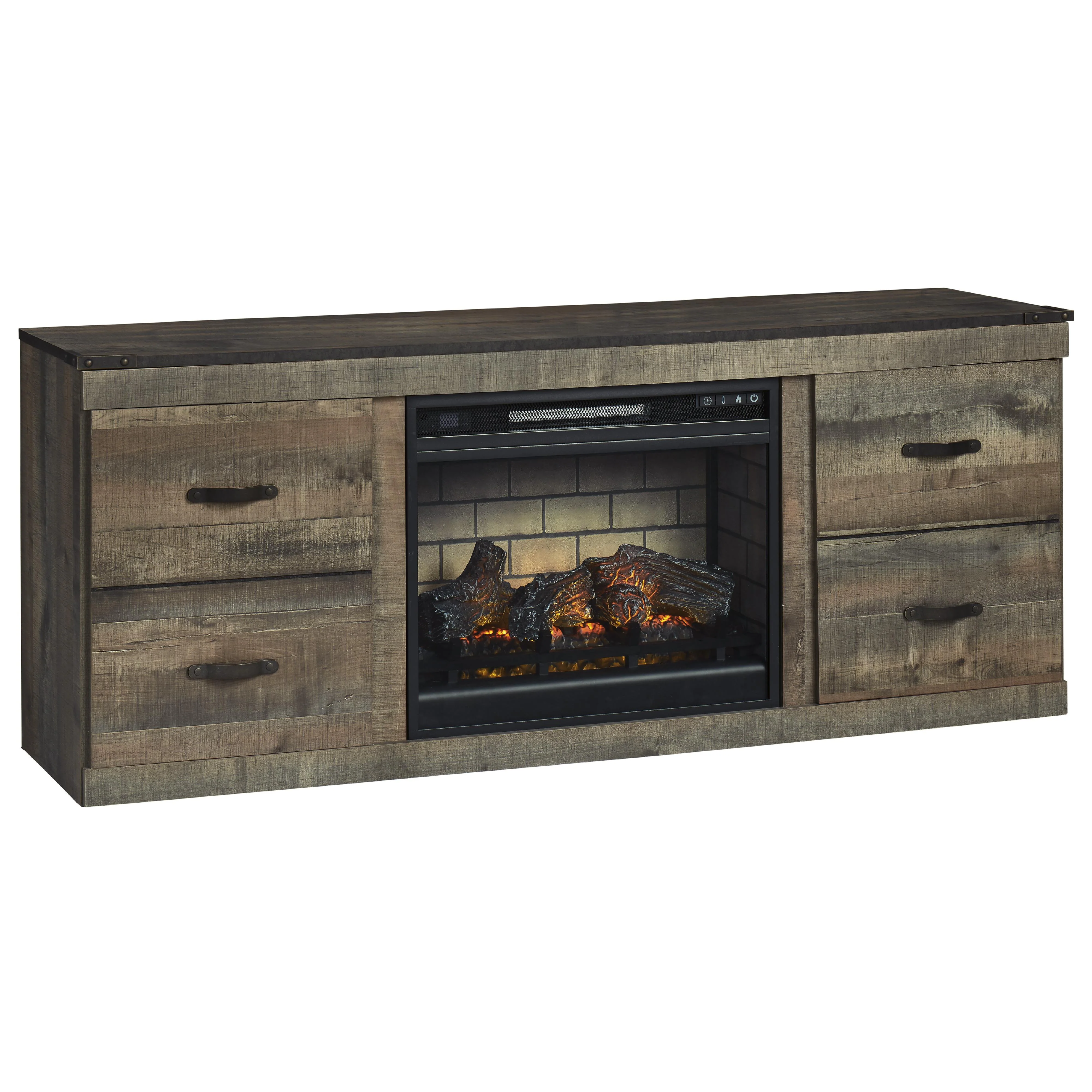 Signature Design by Ashley Trinell EW0446W8 TV Stand with Electric Fireplace - Image 1