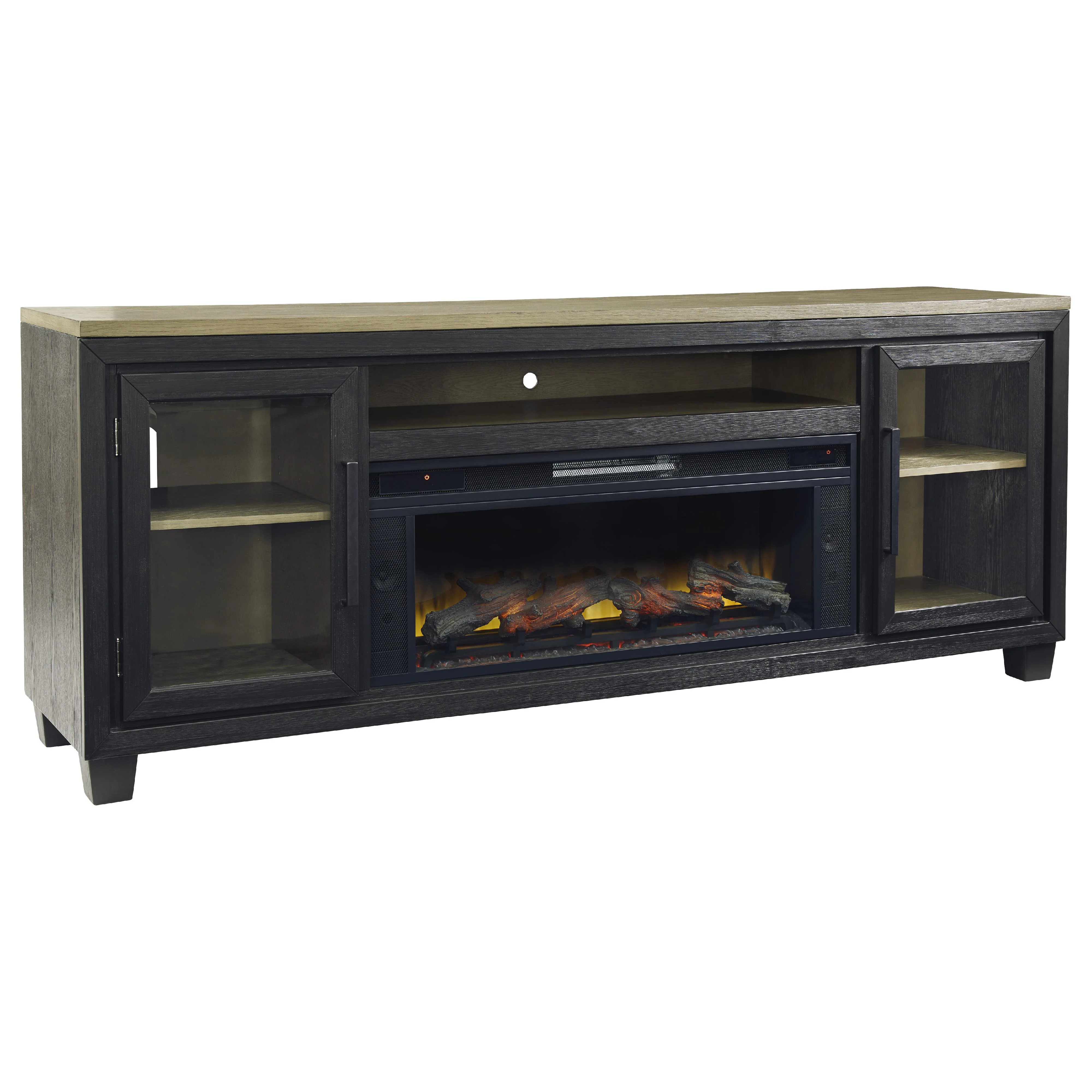 Signature Design by Ashley Foyland W989W1 83″ TV Stand with Electric Fireplace