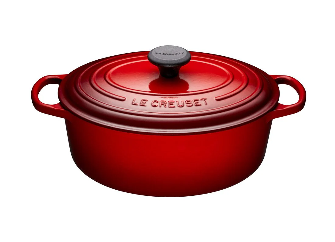 Oval Dutch Ovens, Cerise Enameled Cast Iron - Image 1
