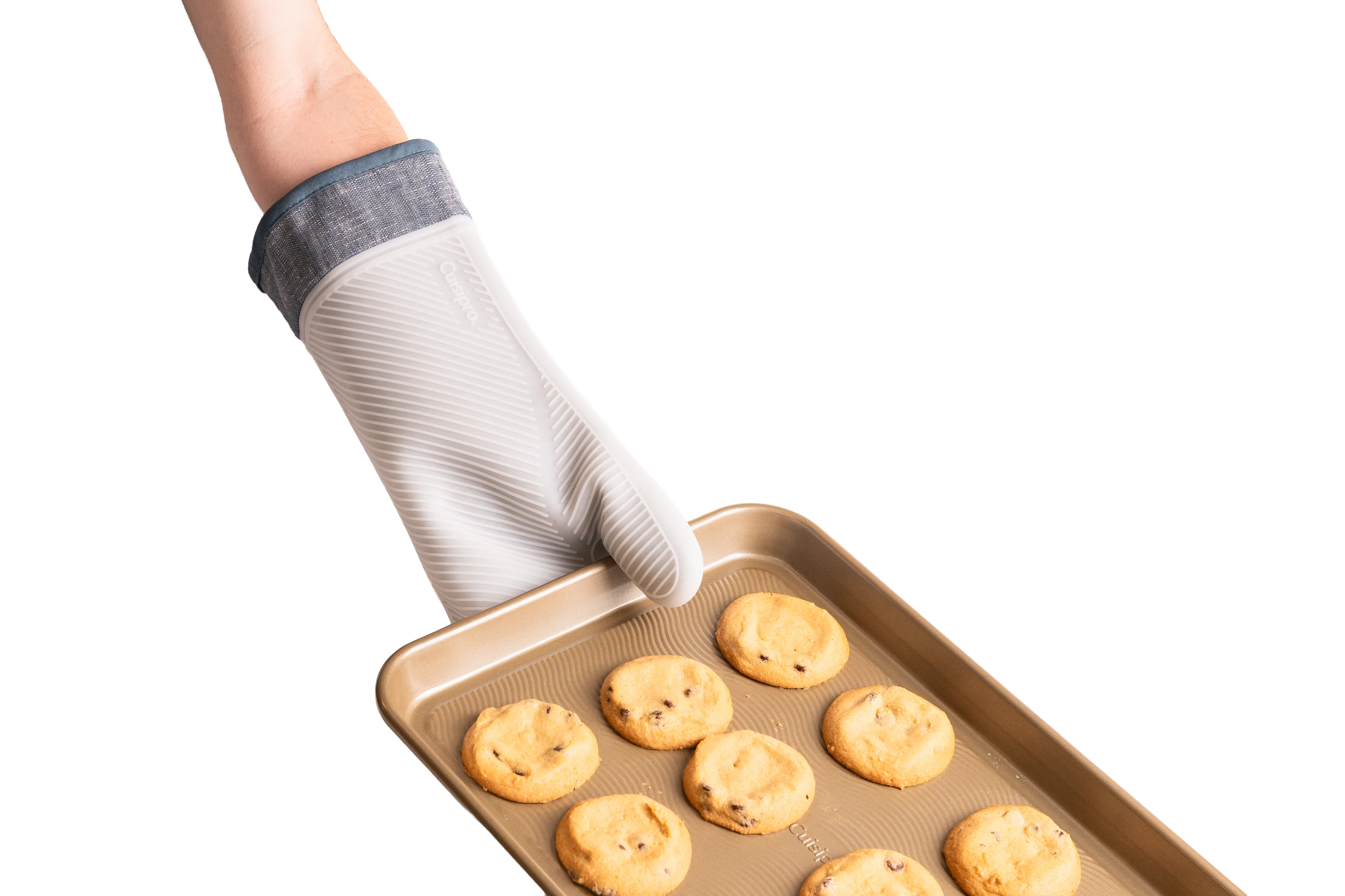 Silicone Oven Mitt Set, Blue - Image 3