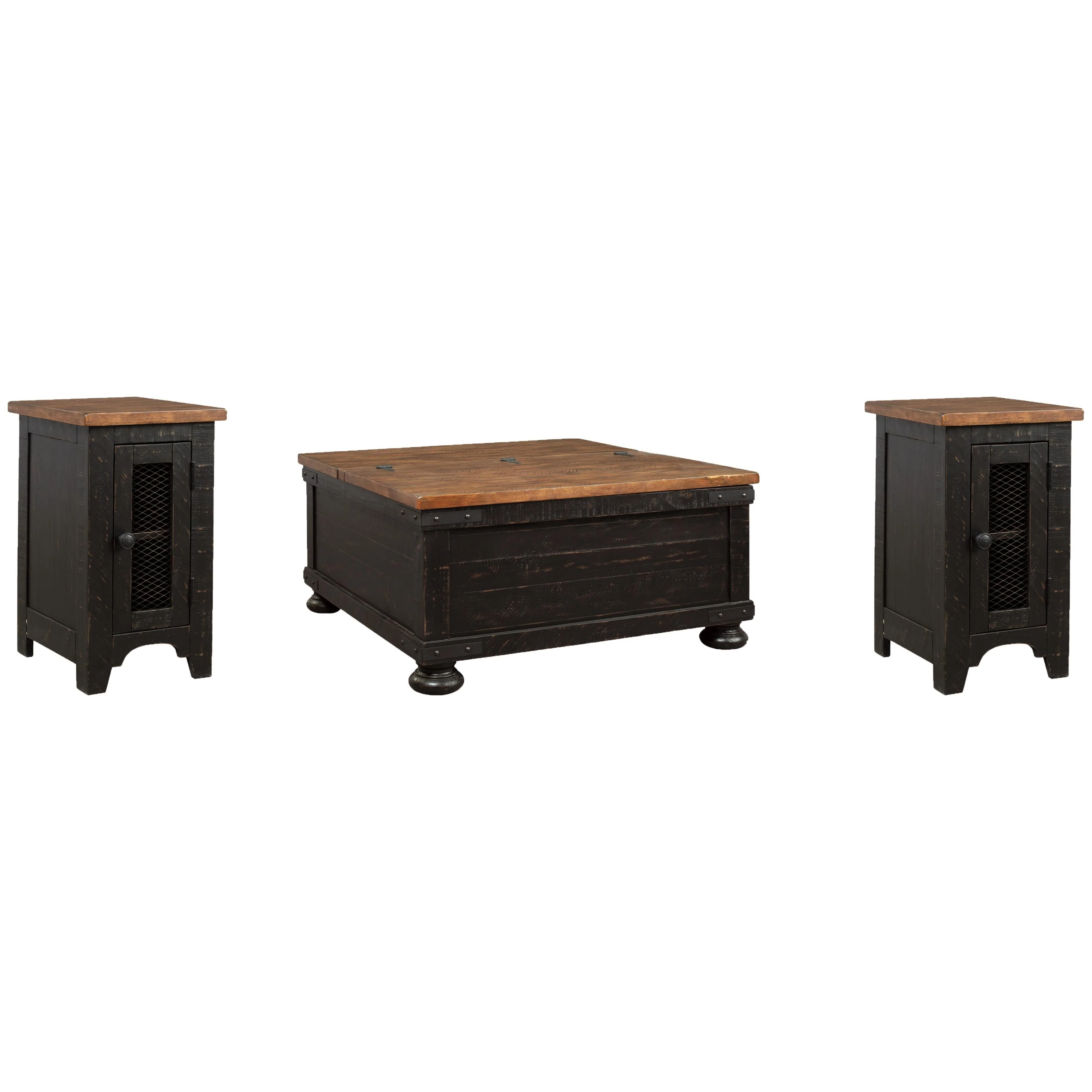 Signature Design by Ashley Valebeck T468T1 Coffee Table and 2 Chairside End Tables - Image 1