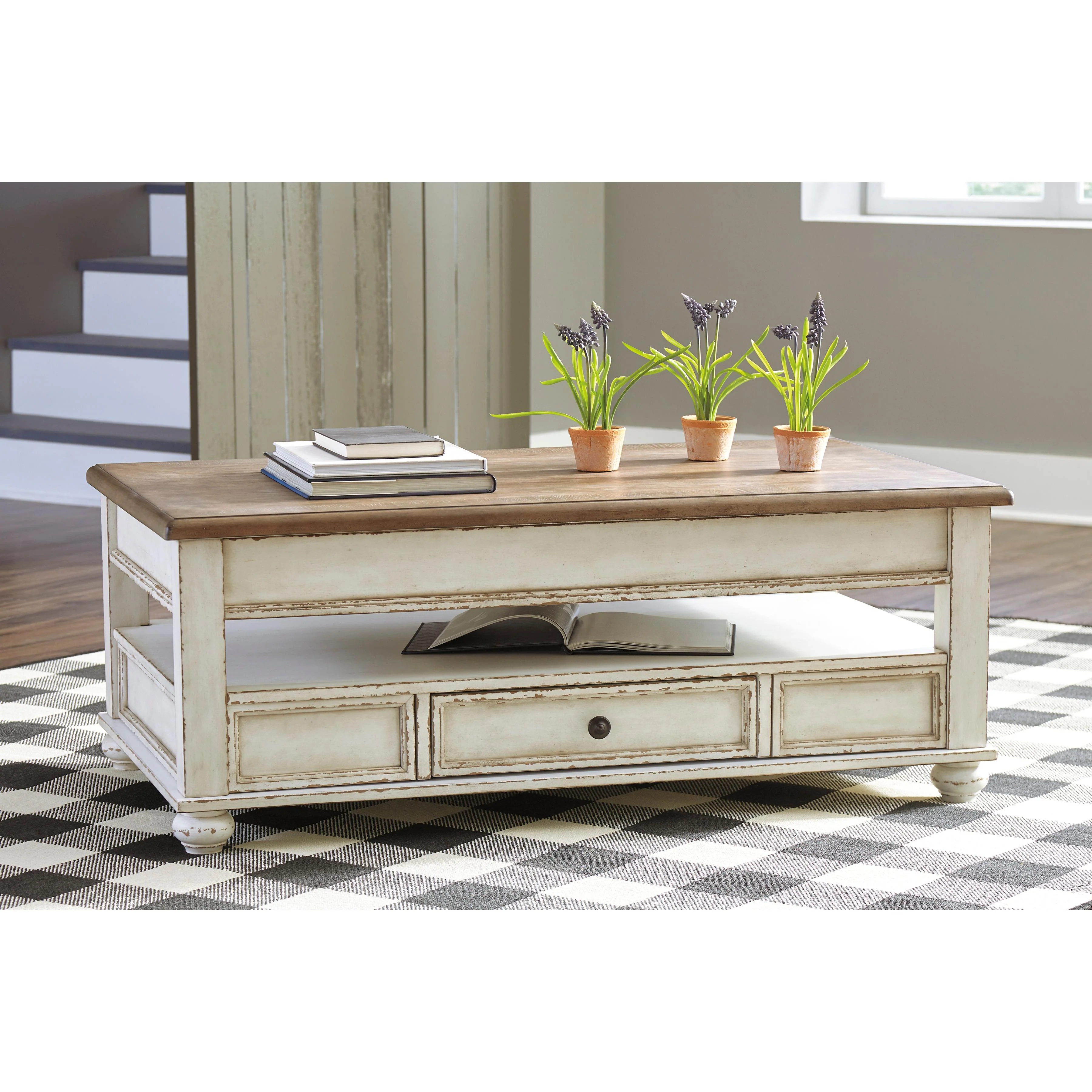 Signature Design by Ashley Realyn T523T1 Coffee Table and 2 Chairside End Tables - Image 2