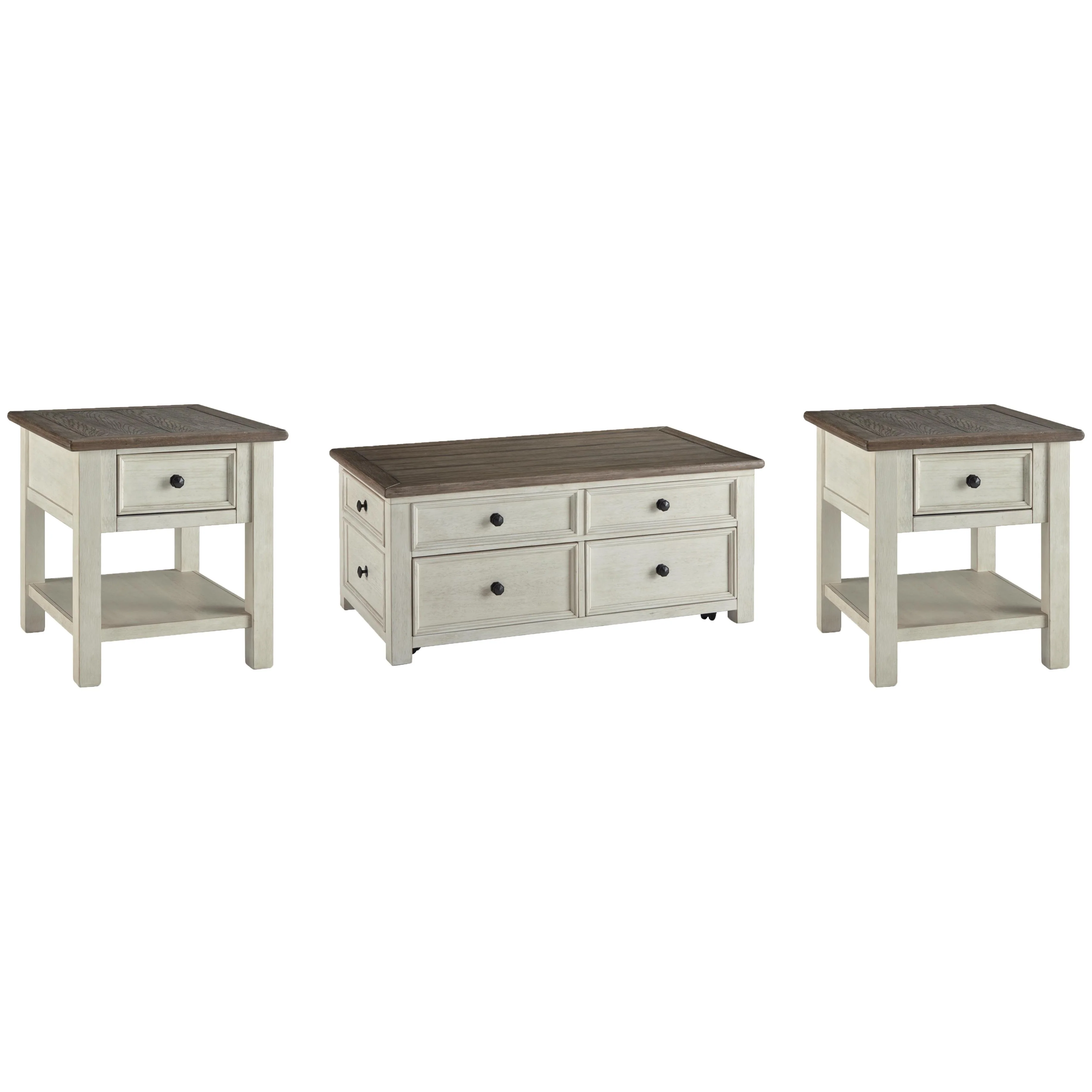 Signature Design by Ashley Bolanburg T637T3 Coffee Table and 2 End Tables - Image 1