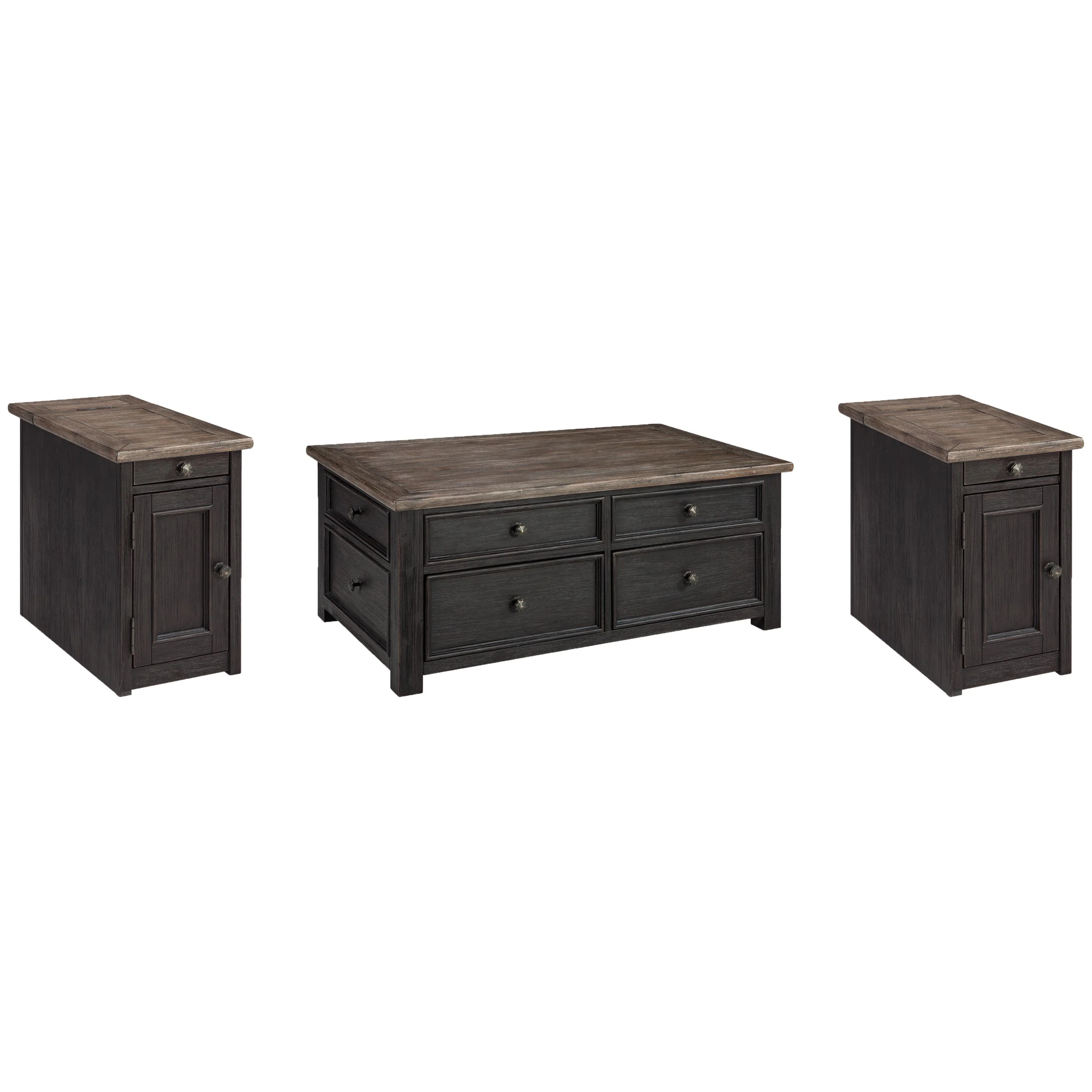 Signature Design by Ashley Tyler Creek T736T1 Coffee Table and 2 Chairside End Tables - Image 1