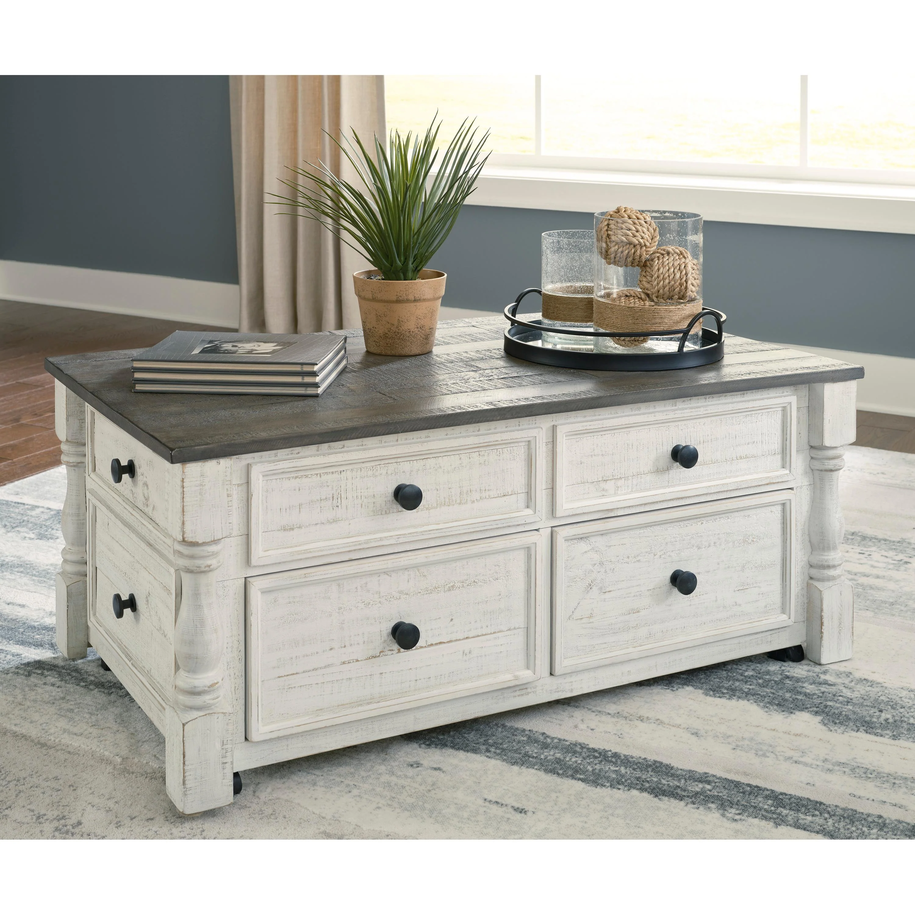 Signature Design by Ashley Havalance T994T1 Lift Top Coffee Table and 2 End Tables - Image 2
