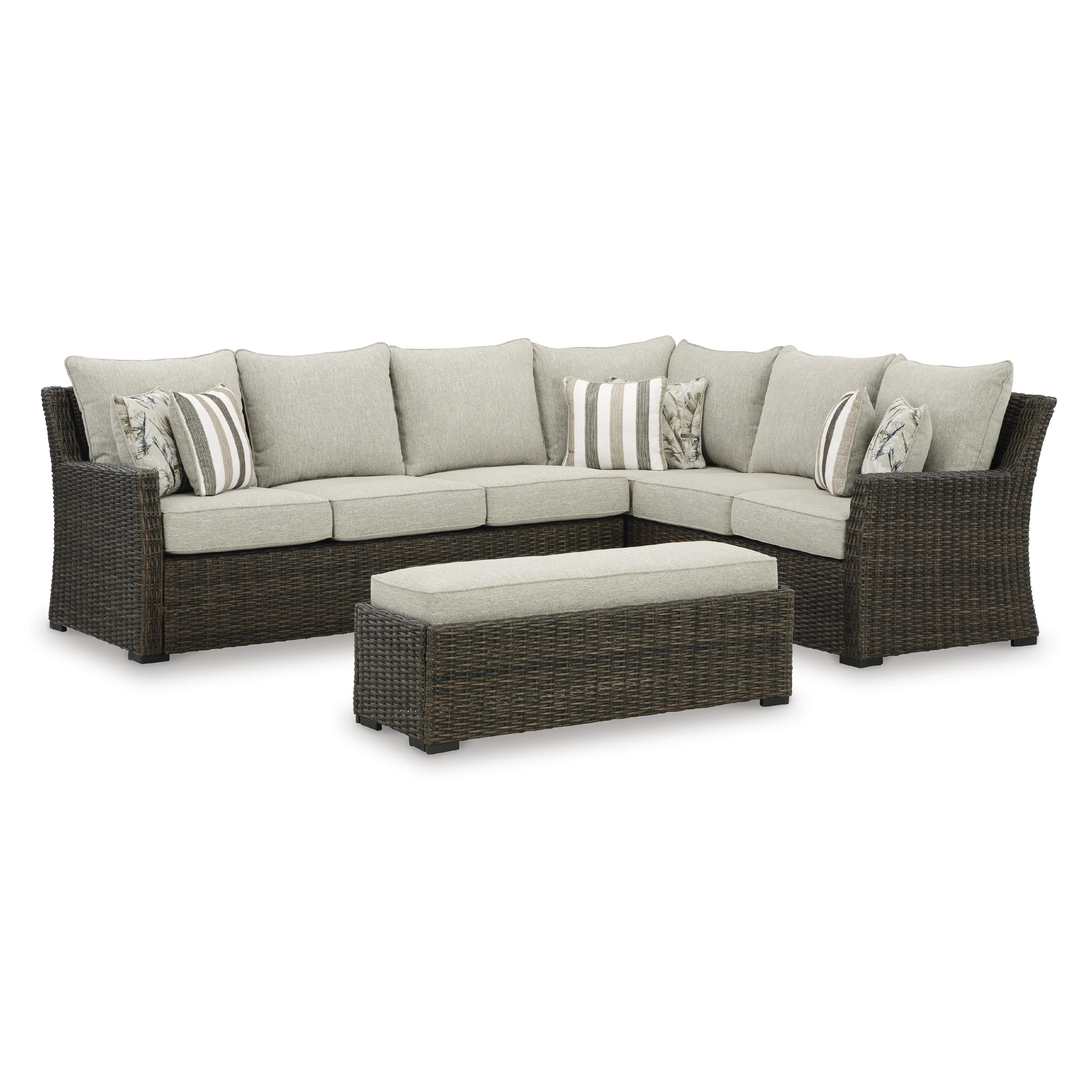 Signature Design by Ashley Brook Ranch P465-822 Sofa Sectional/Bench with Cushion