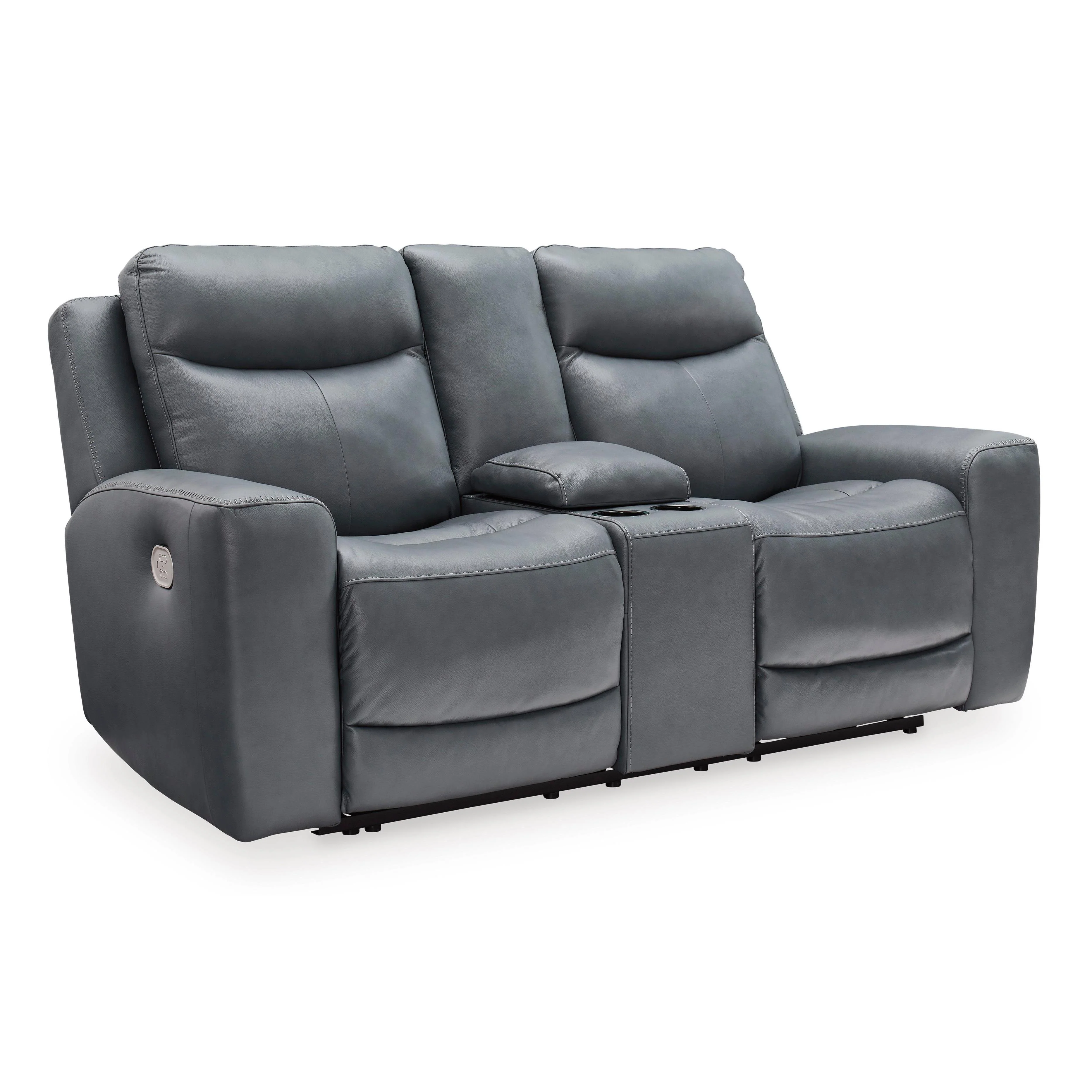 Signature Design by Ashley Mindanao U5950418C Power Reclining Loveseat with Console and Adjustable Headrest - Image 1