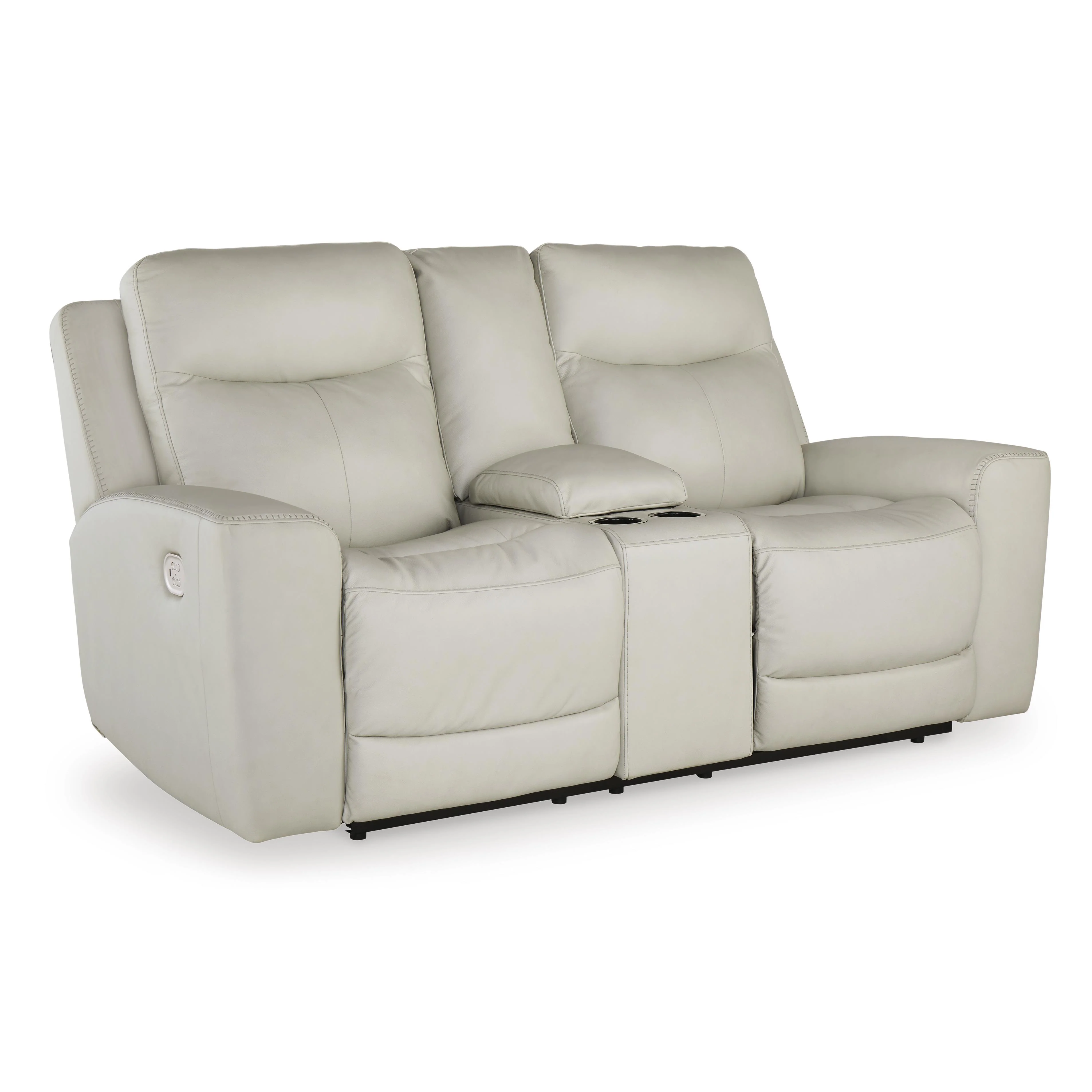 Signature Design by Ashley Mindanao U5950518C Power Reclining Loveseat with Console and Adjustable Headrest