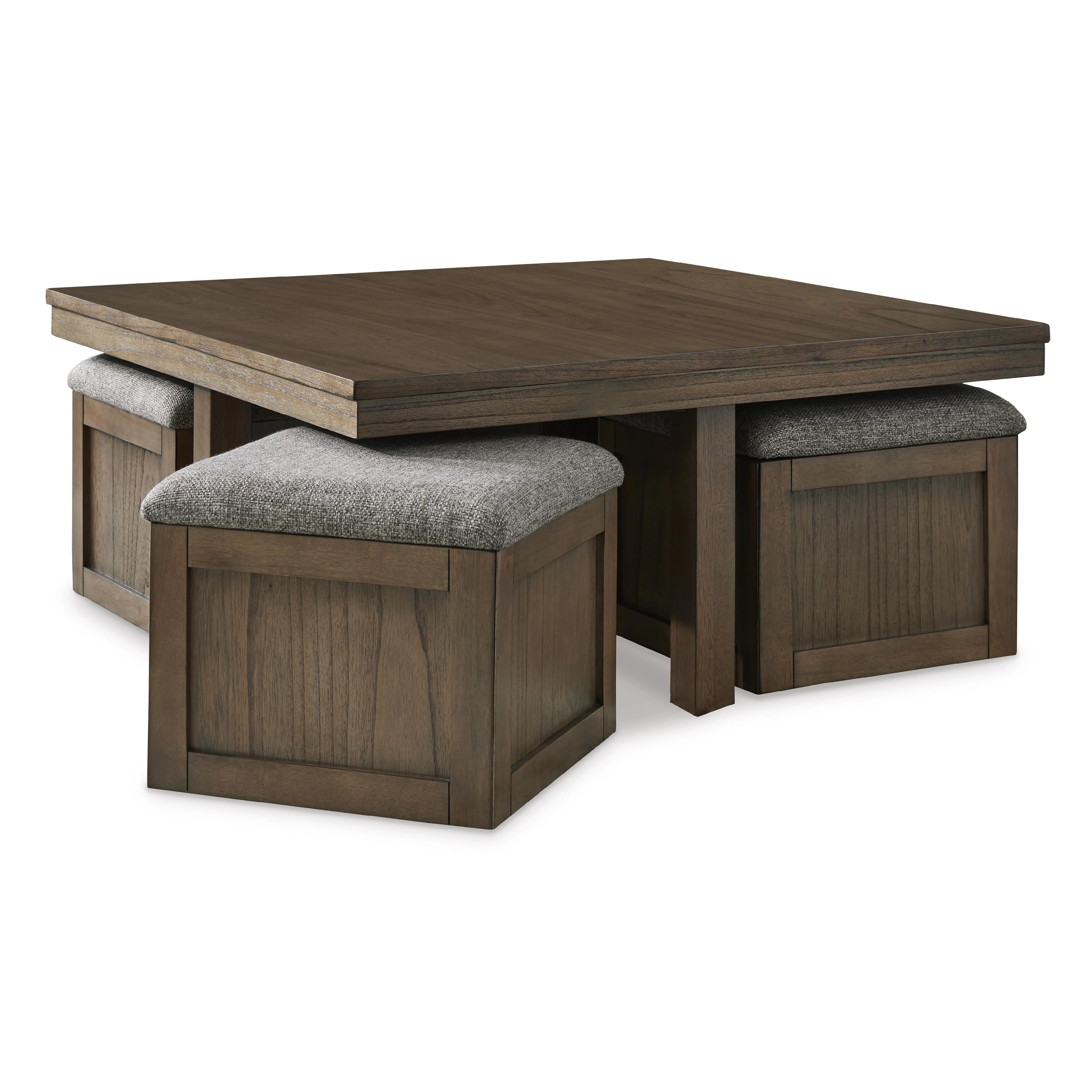 Signature Design by Ashley Boardernest T738-20 Cocktail Table with 4 Stools - Image 2