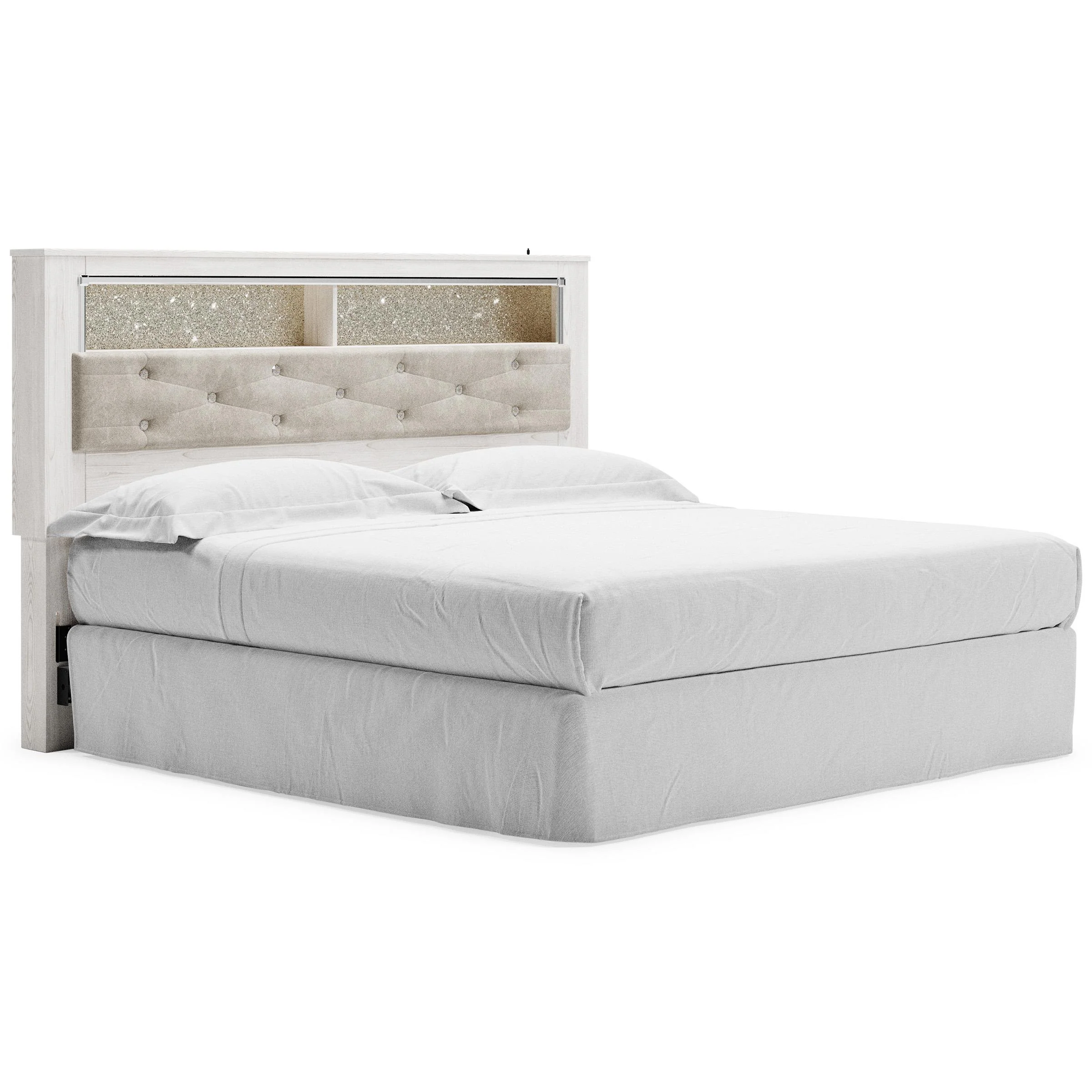 Signature Design by Ashley Altyra B2640-69 King Upholstered Panel Bookcase Headboard - Image 2