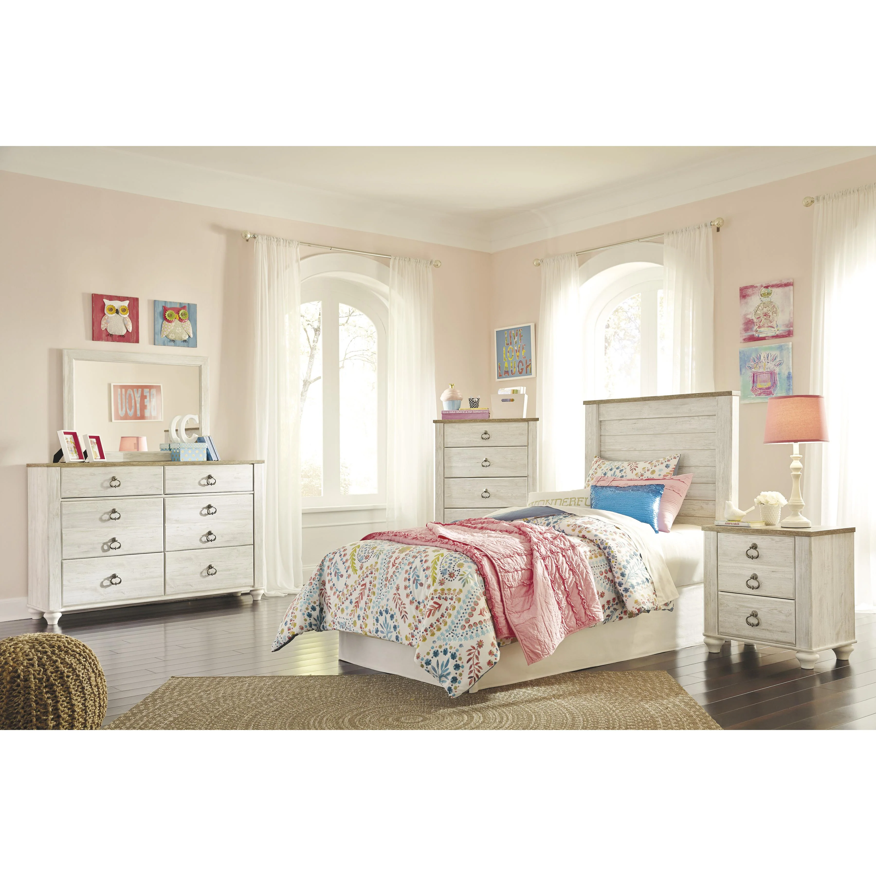 Signature Design by Ashley Willowton B267-53 Twin Panel Headboard - Image 2