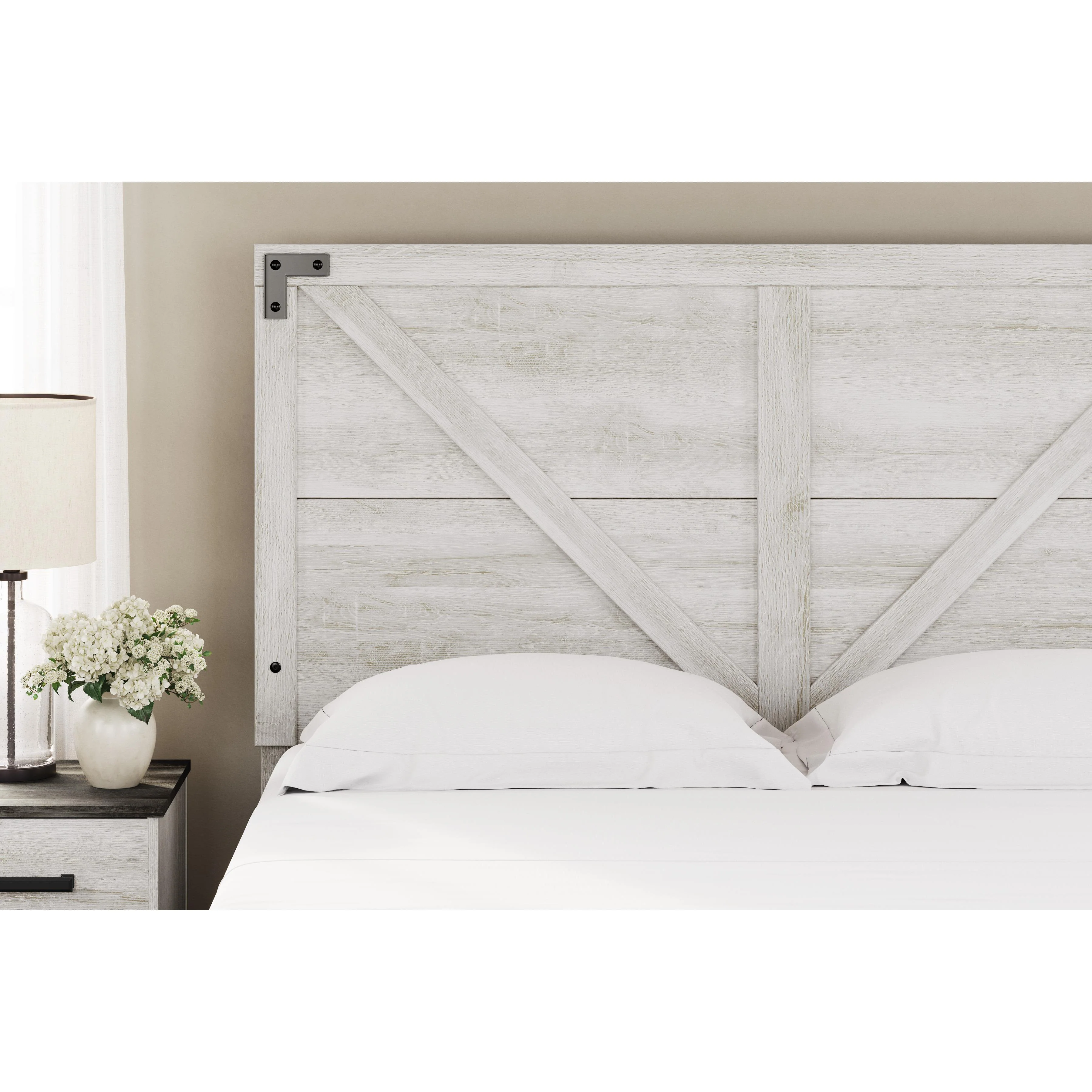 Signature Design by Ashley Shawburn EB4121-157 Queen Crossbuck Panel Headboard - Image 3