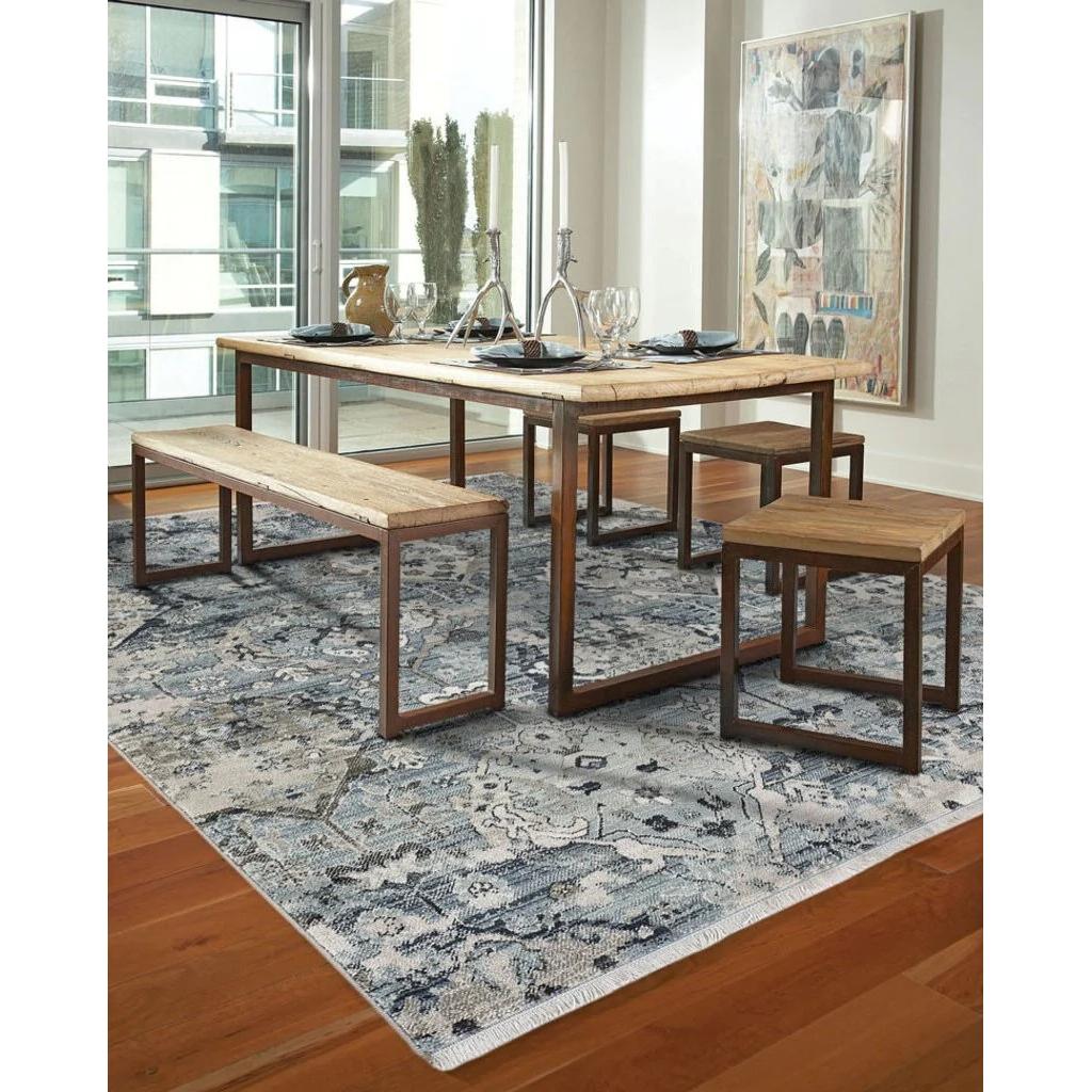 Capel Landis-Isfahan 3922-443 5' x 8' Rug - Slate Blue - Image 3