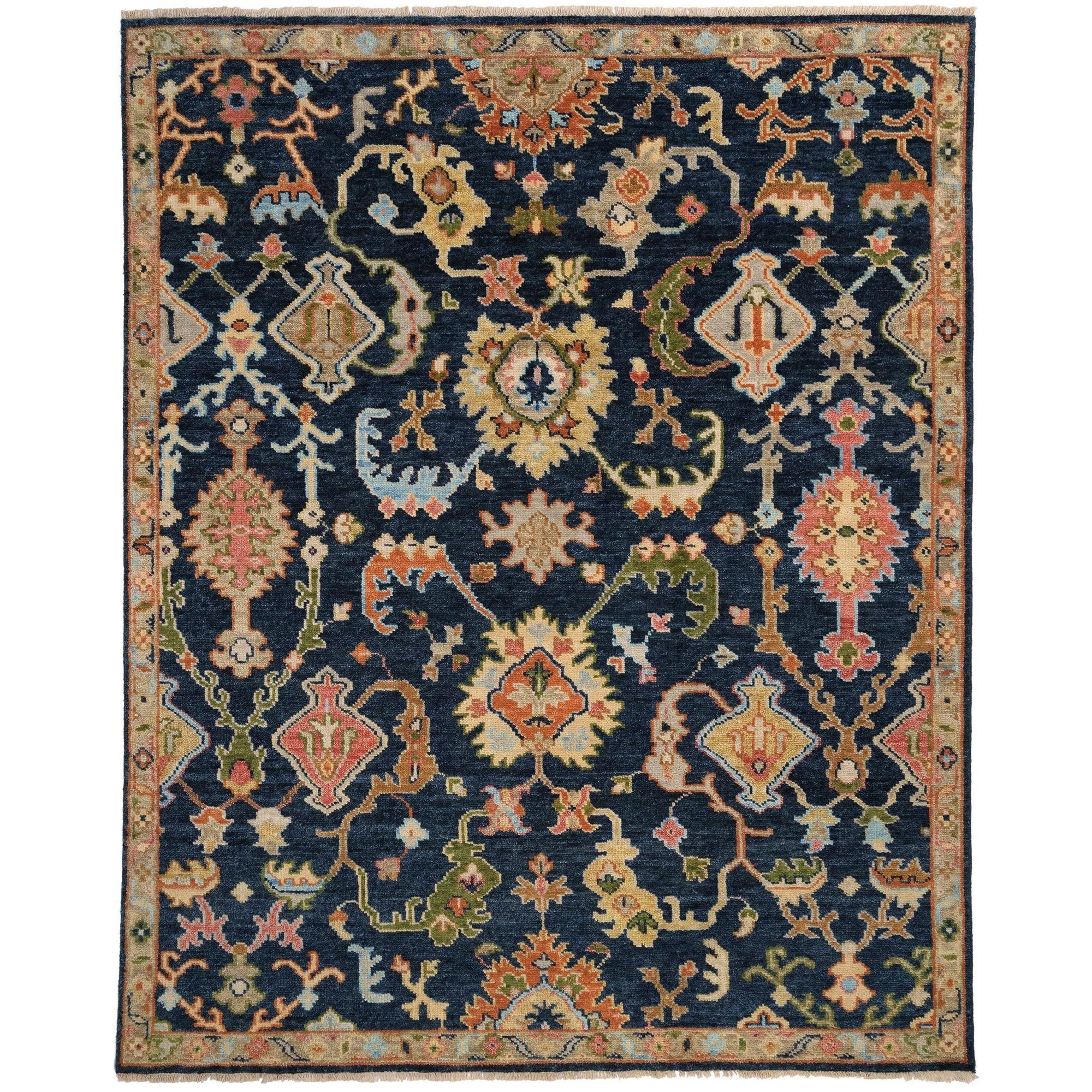 Capel Charise-Palmette 1215-475 Dark Denim – Rectangle – 5′ 0″ x 8′ 0″