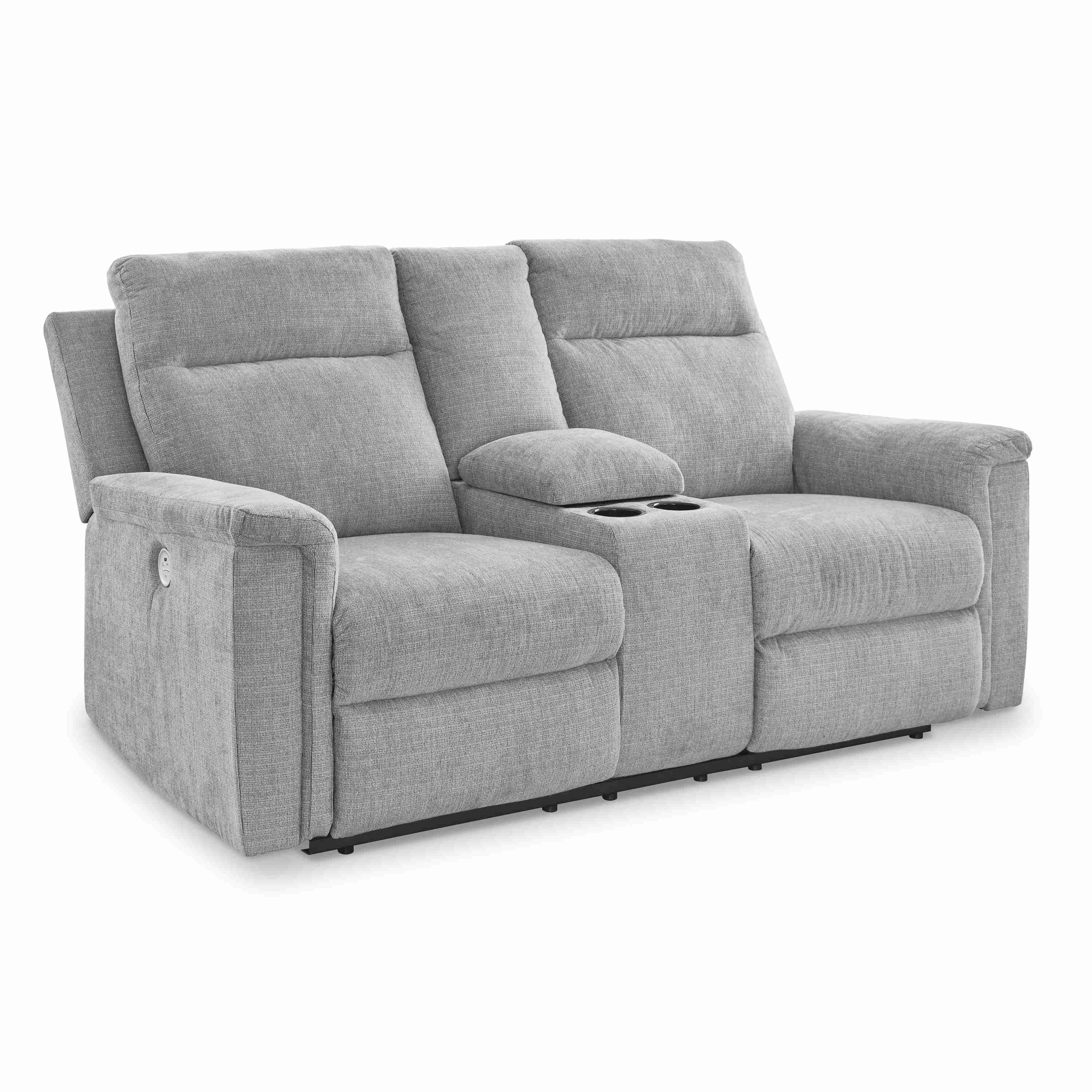 Signature Design by Ashley Barnsana 3320196C Double Reclining Power Loveseat with Console - Image 1