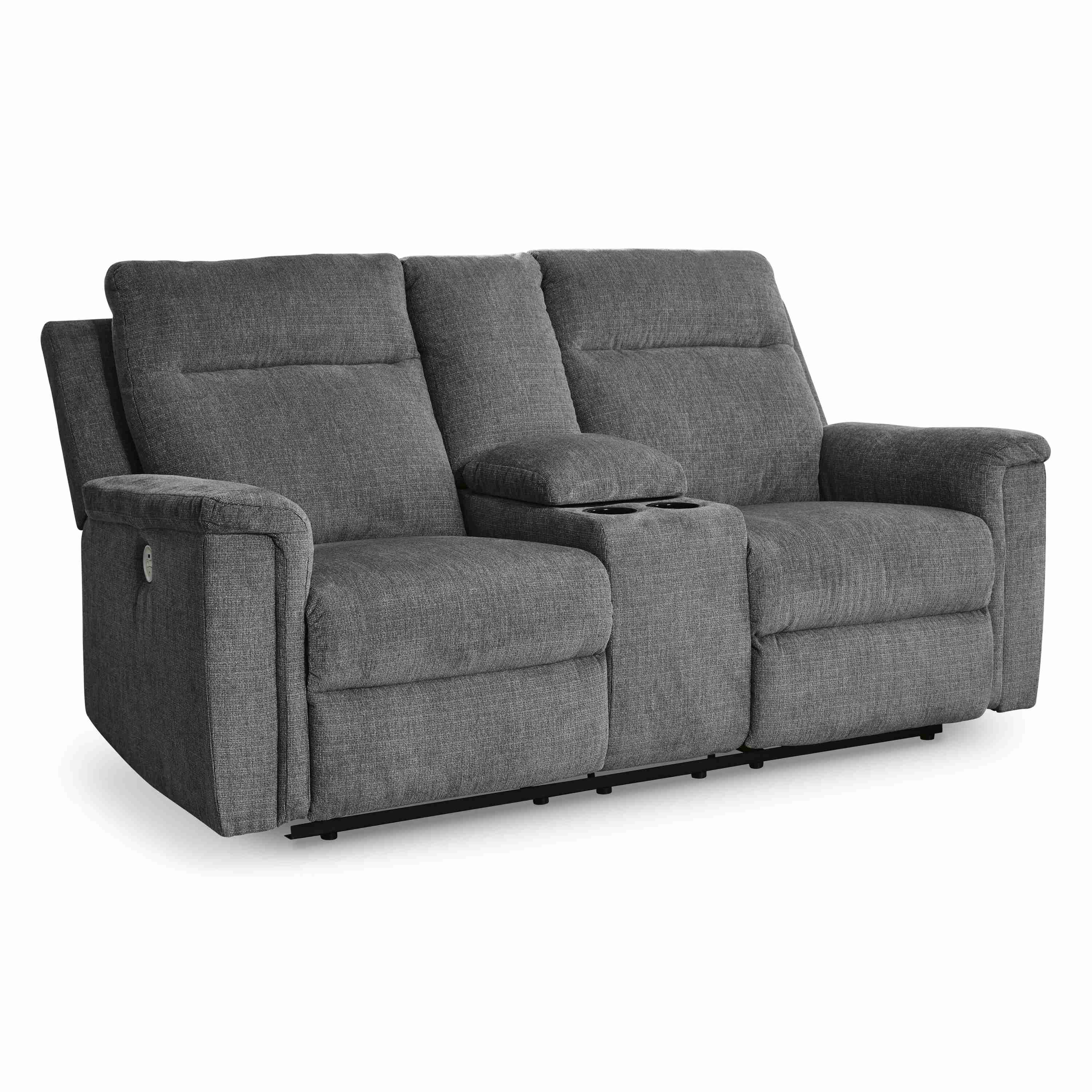 Signature Design by Ashley Barnsana 3320296C Double Reclining Power Loveseat with Console - Image 1