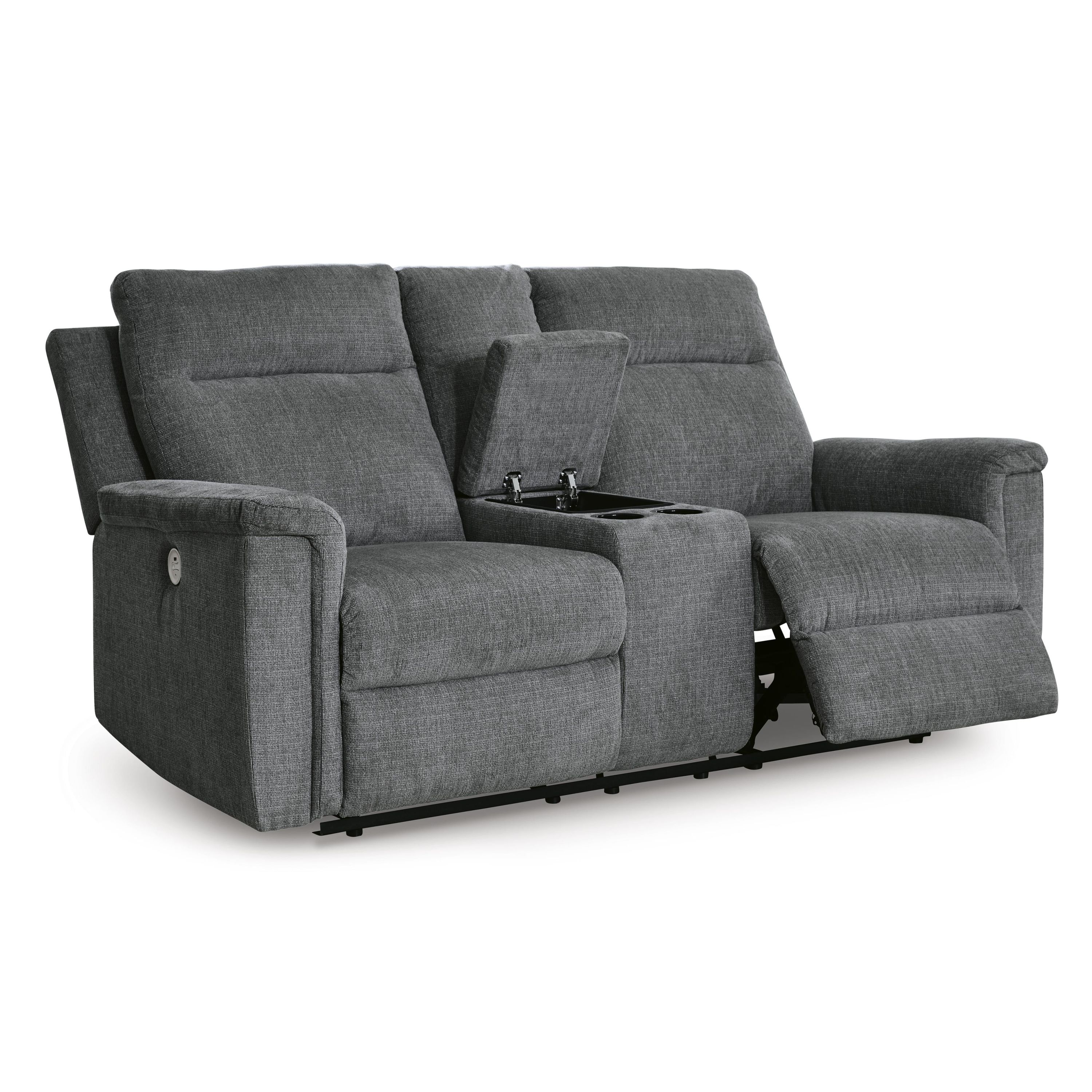 Signature Design by Ashley Barnsana 3320296C Double Reclining Power Loveseat with Console - Image 2