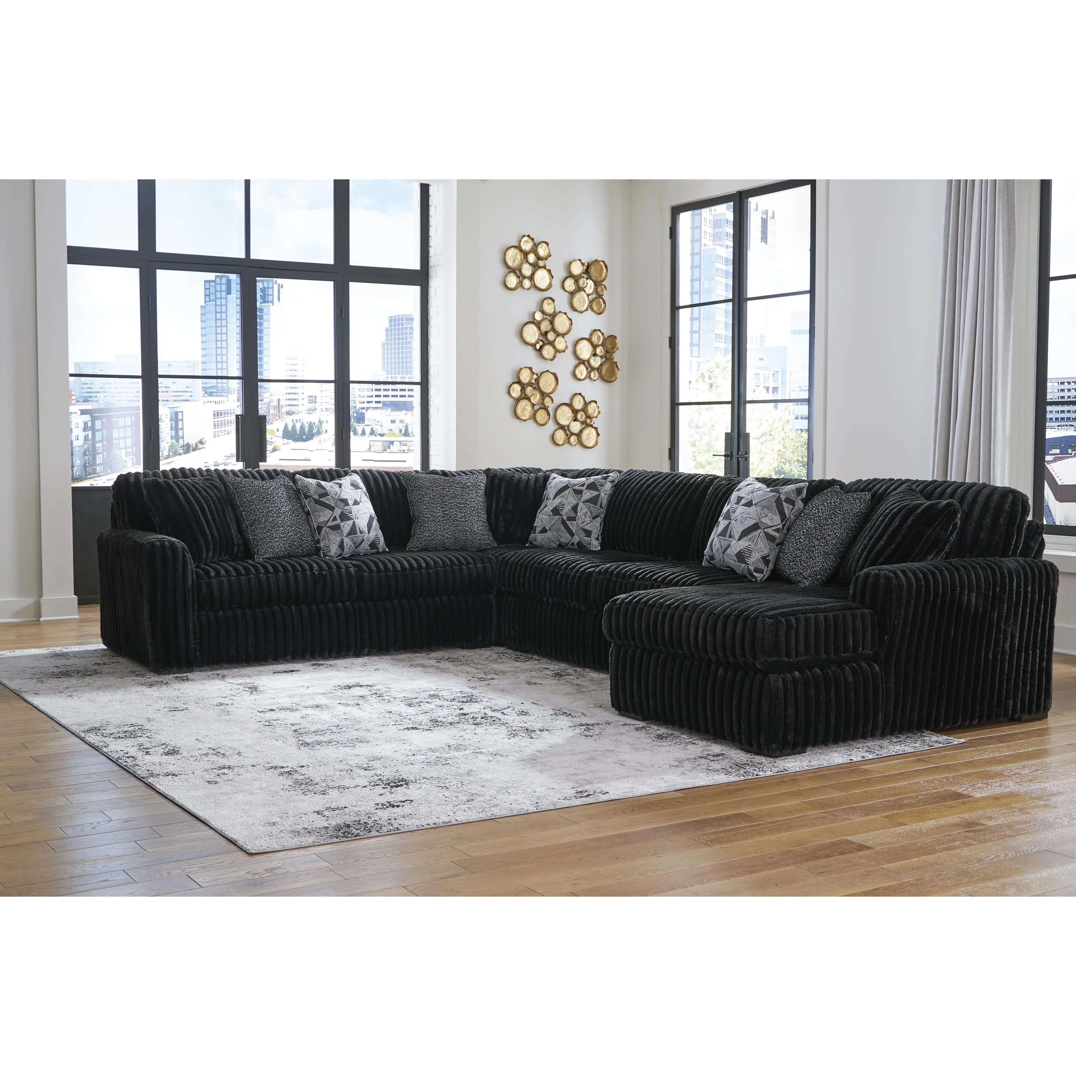Signature Design by Ashley Midnight-Madness 98103S3 4 pc Sectional with Chaise - Image 3