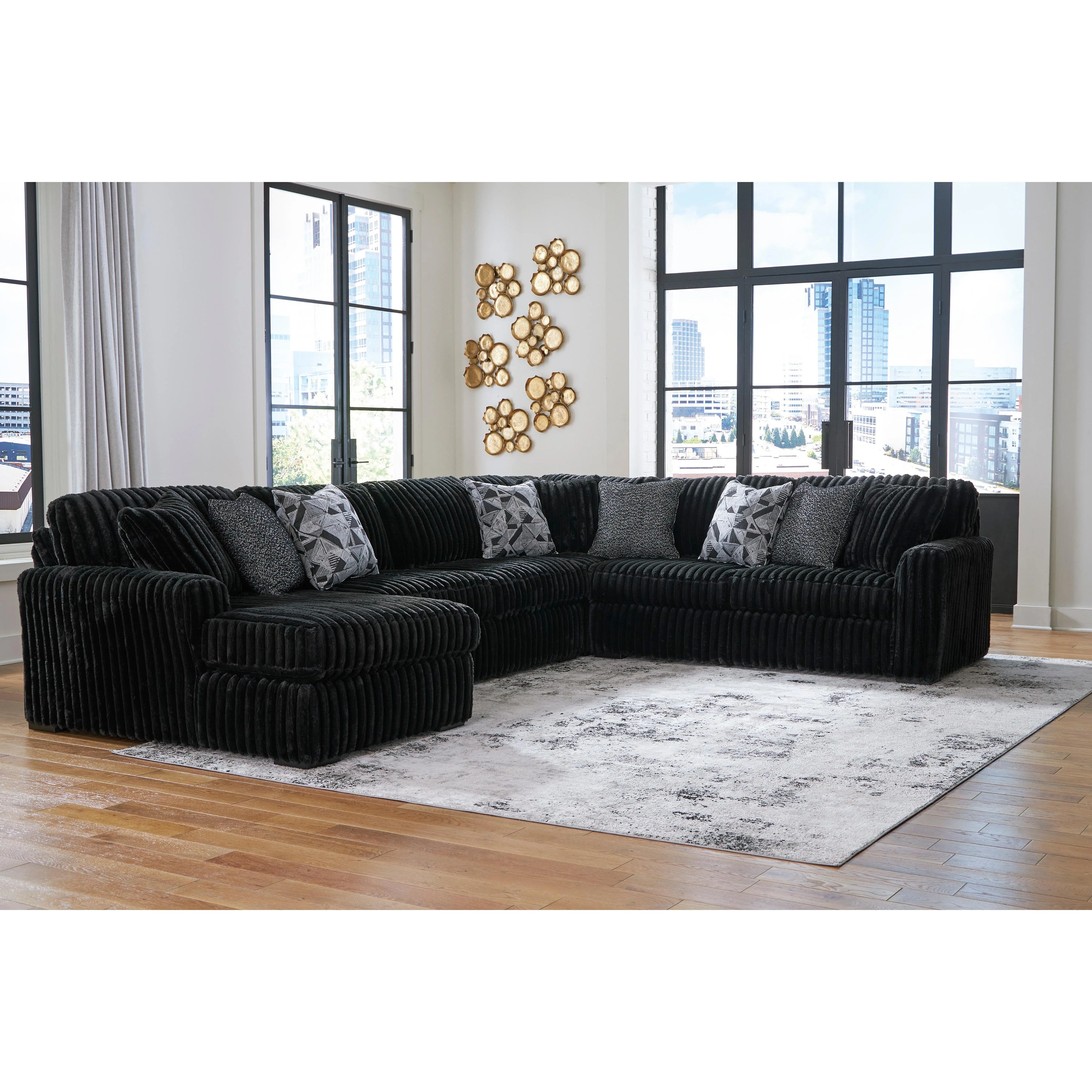 Signature Design by Ashley Midnight-Madness 98103S4 4 pc Sectional with Chaise - Image 3