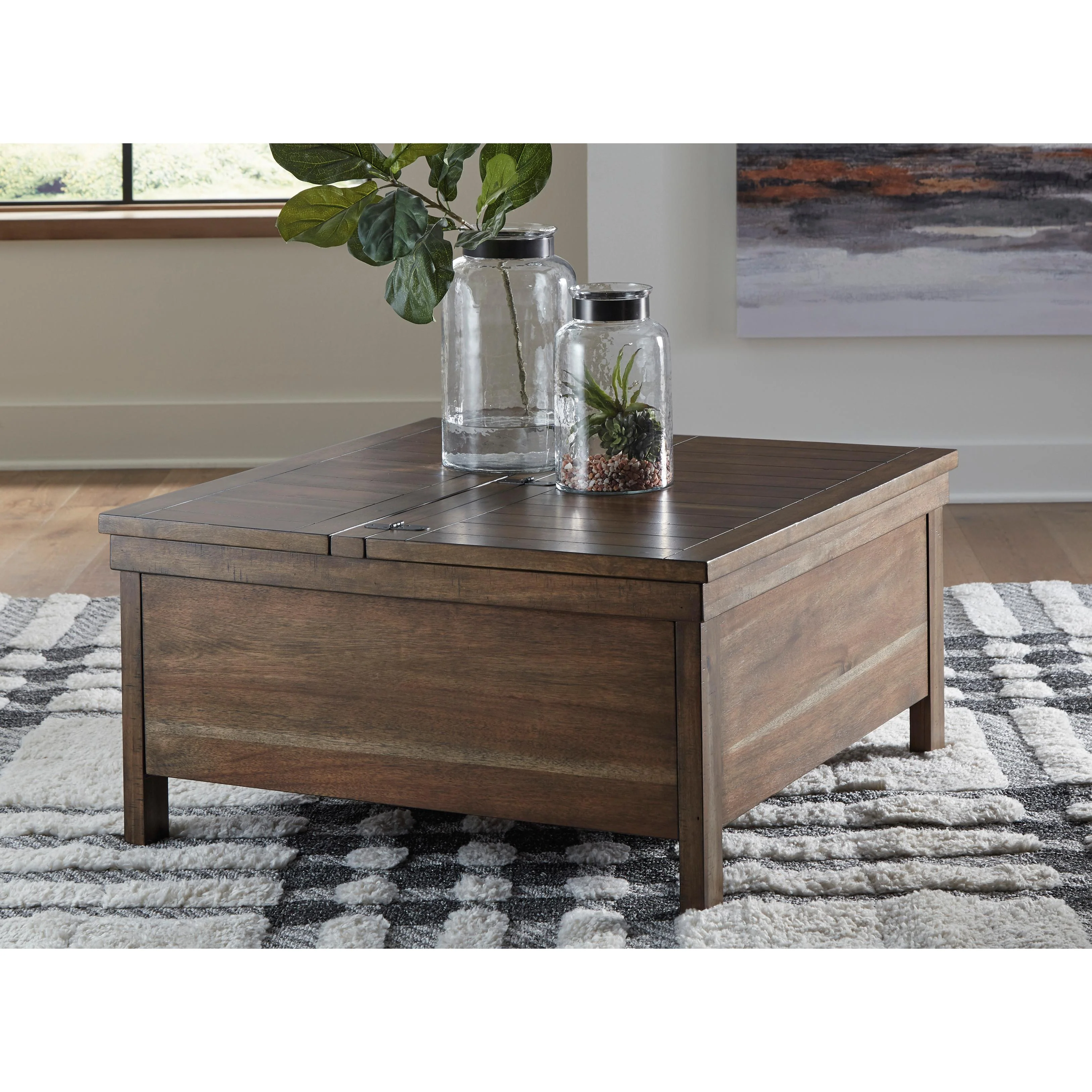Signature Design by Ashley Moriville T731T1 Lift-top Coffee Table and 2 End Tables - Image 2