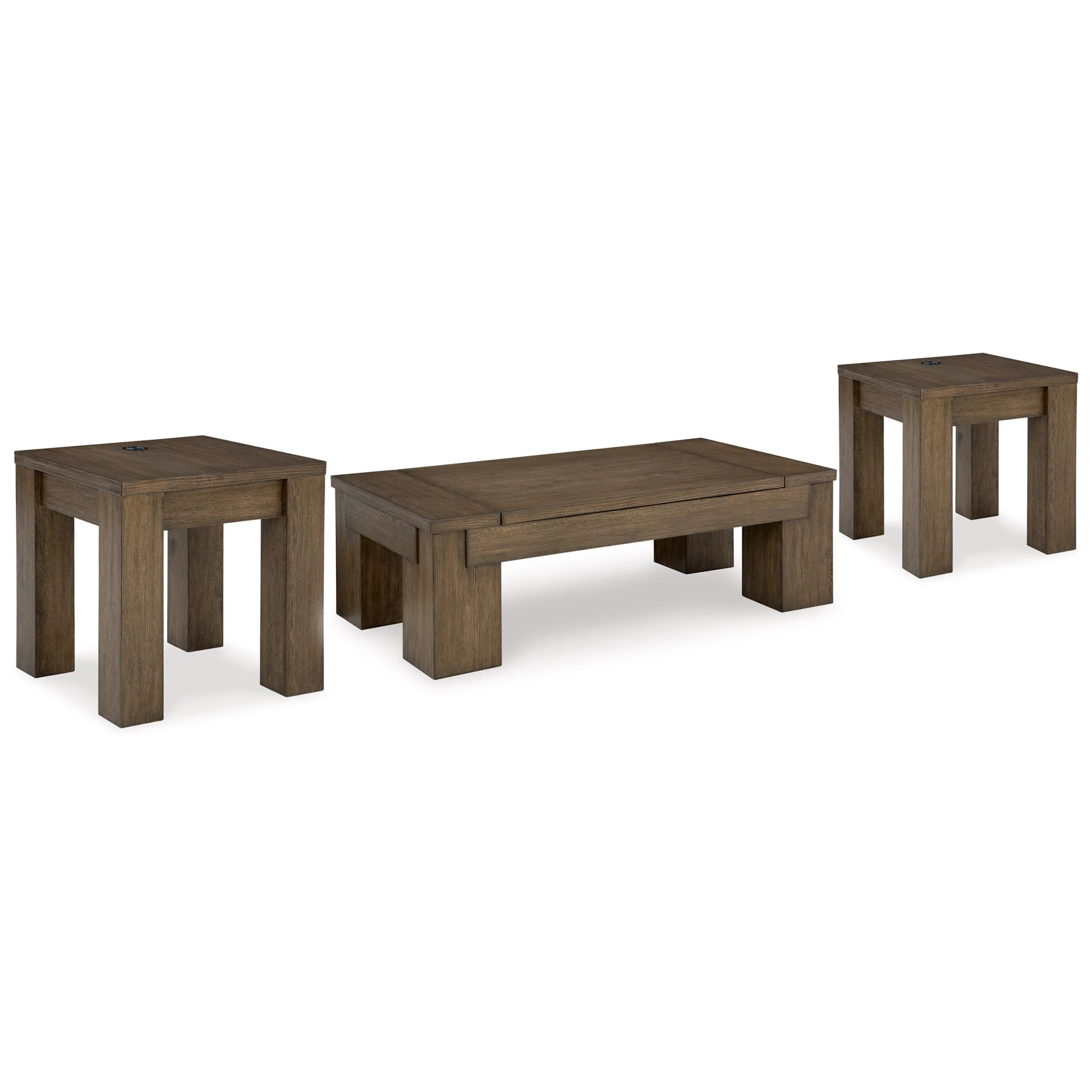 Signature Design by Ashley Rosswain T763T1 Lift-top Coffee Table and 2 End Tables - Image 1
