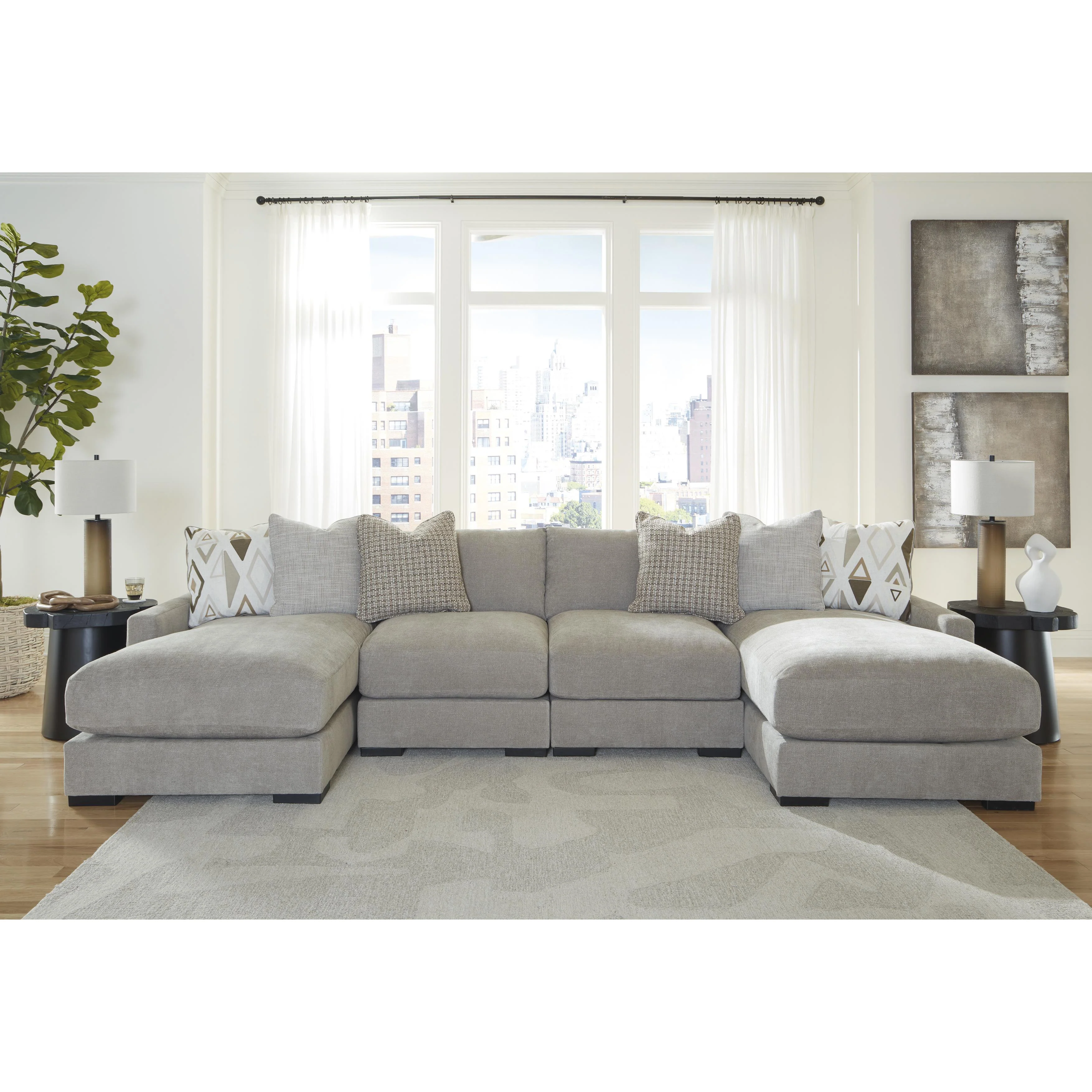 Benchcraft Aslan Court 20305S5 4 pc Sofa Pit Sectional - Image 3