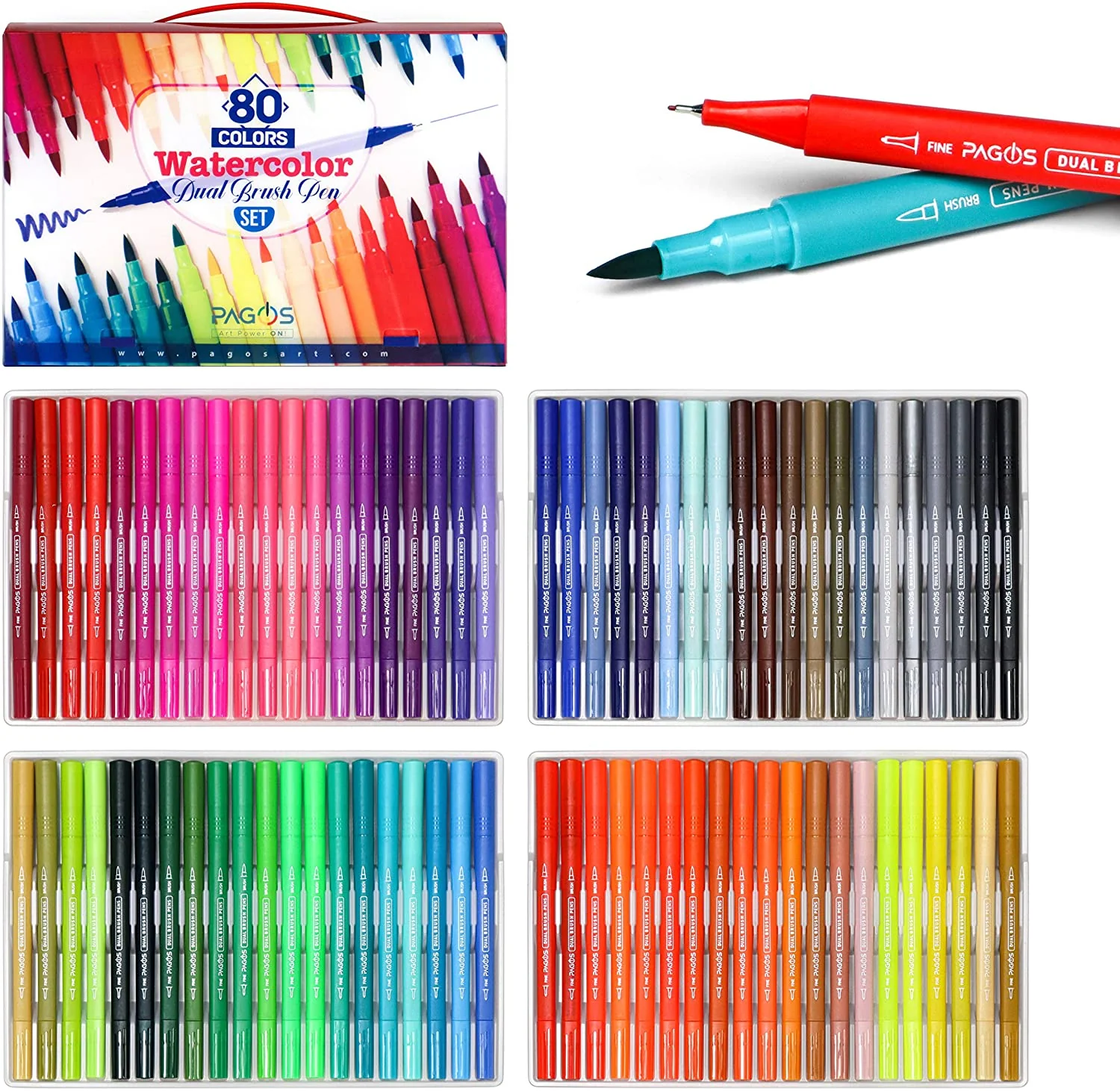 Watercolor Dual Brush Pens 80 Pieces Set - Image 2