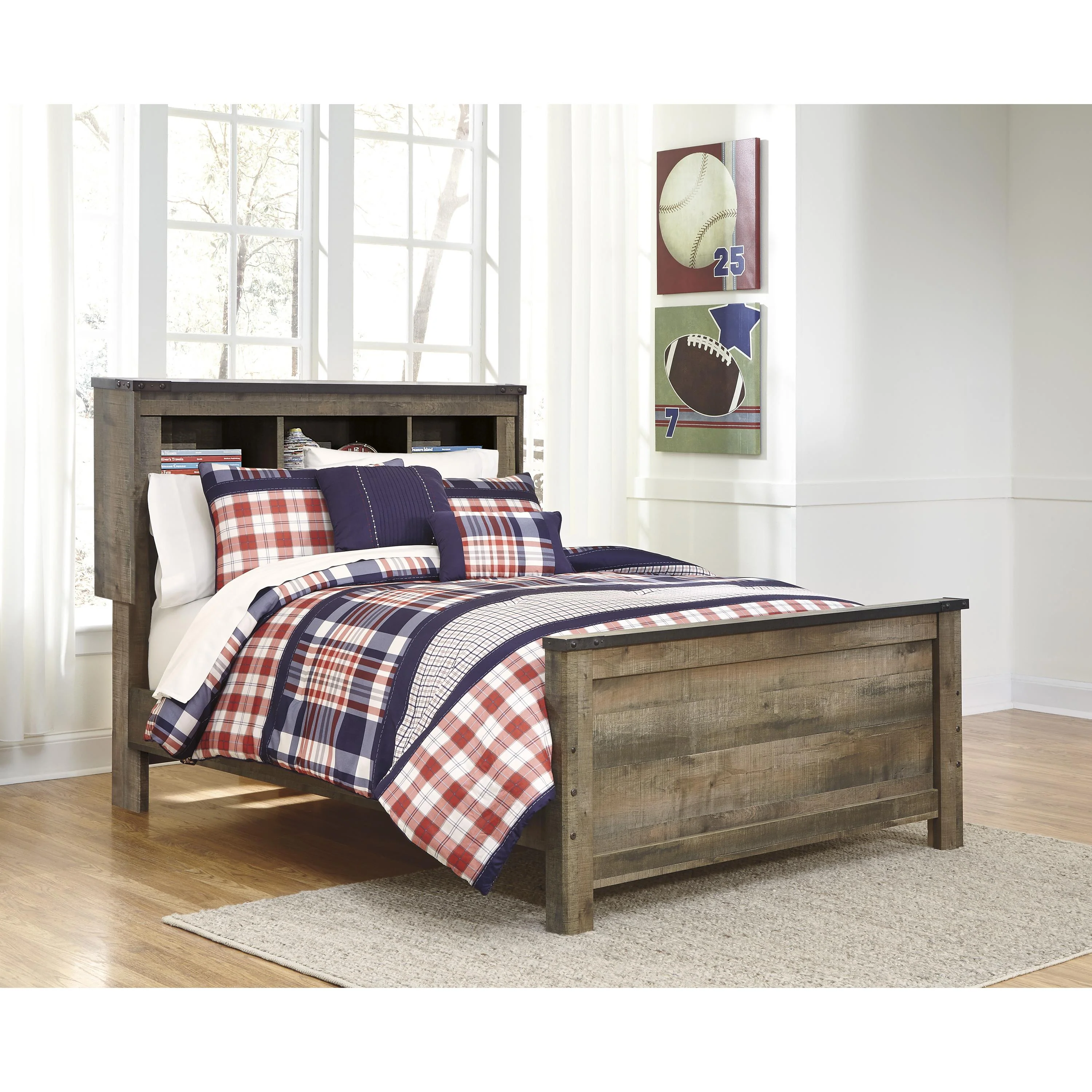 Signature Design by Ashley Trinell B446B87 Full Bookcase Panel Bed - Image 2
