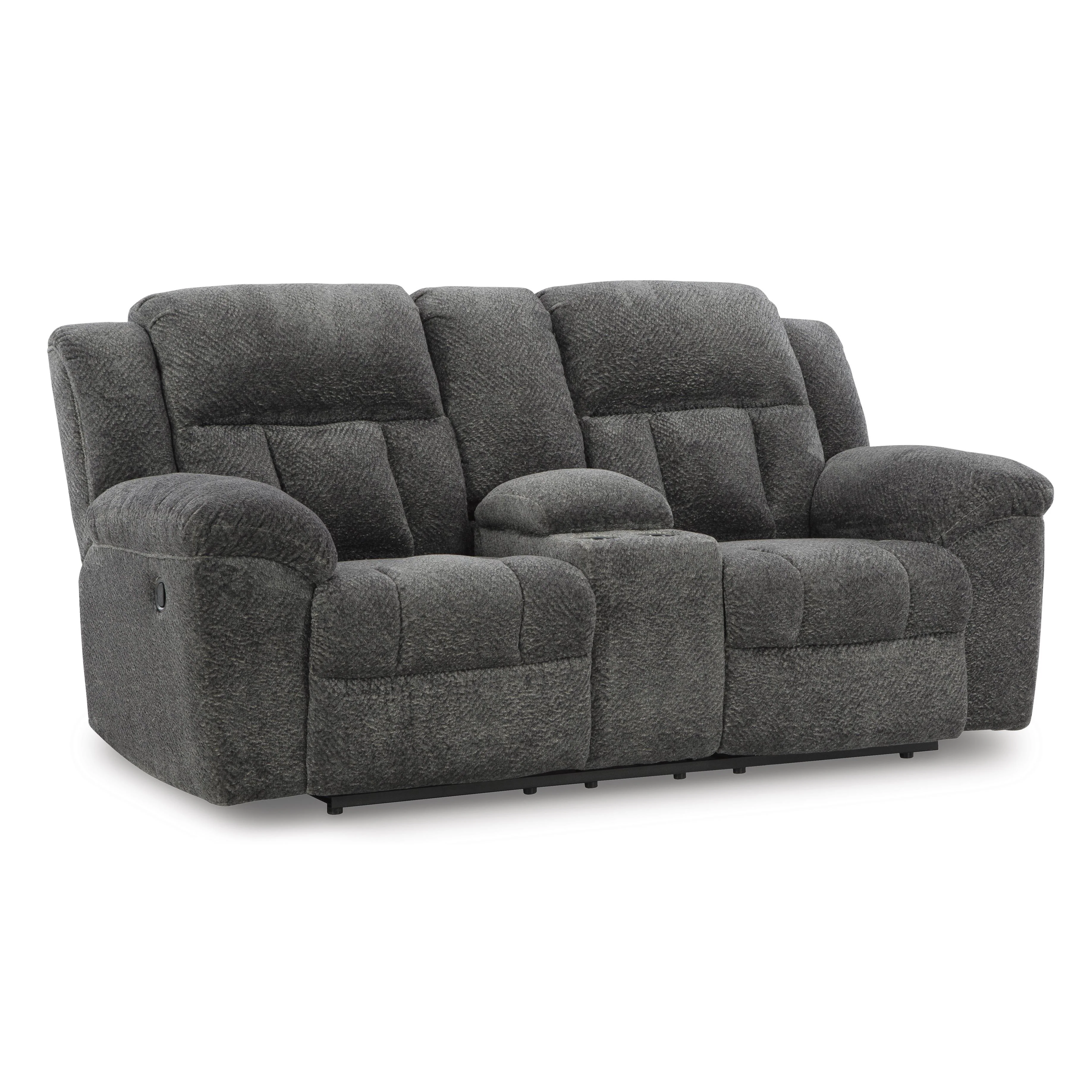 Signature Design by Ashley Frohn 3740694C Double Reclining Loveseat with Console - Image 1