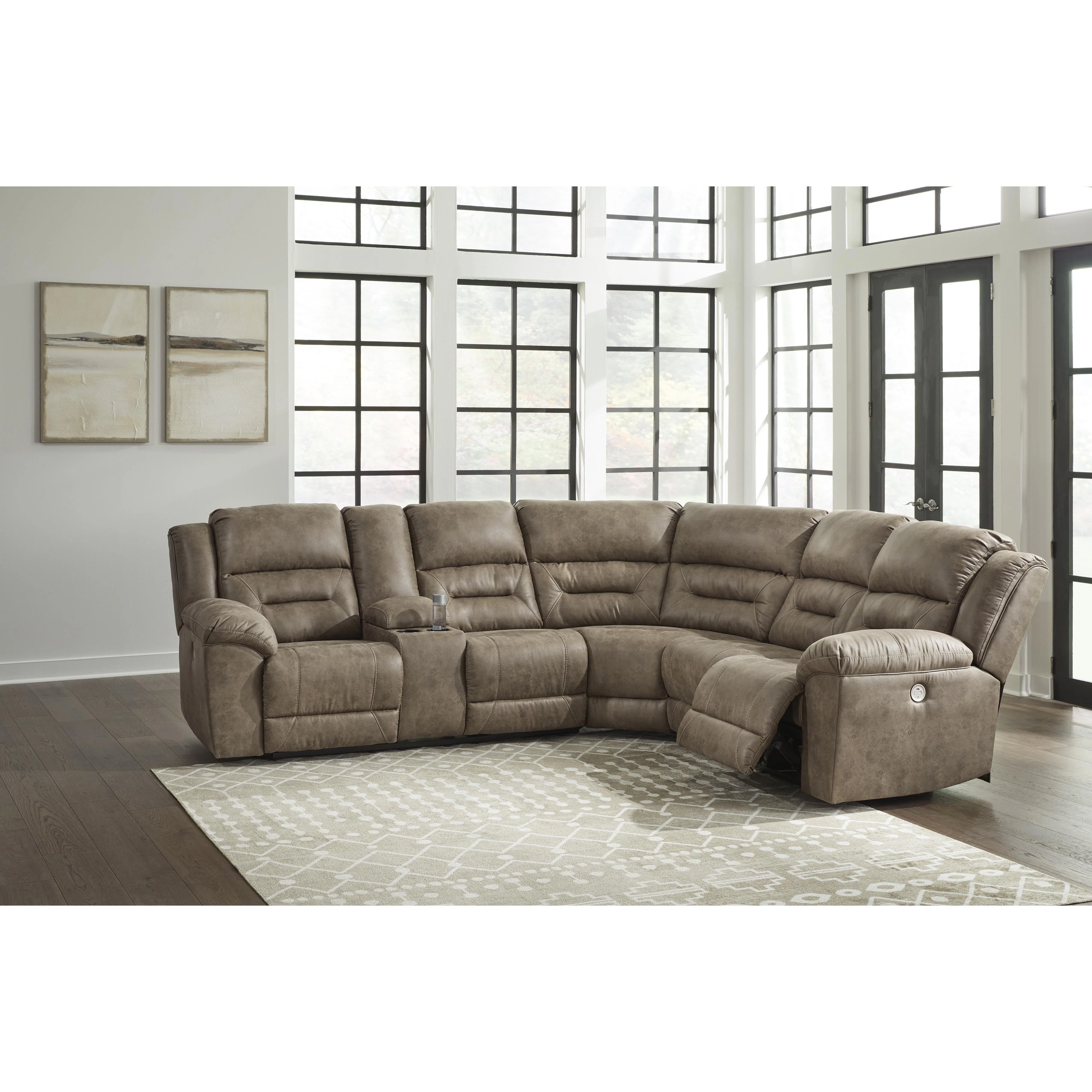 Signature Design by Ashley Ravenel 83106S1C 3 pc Power Reclining Sectional - Image 3