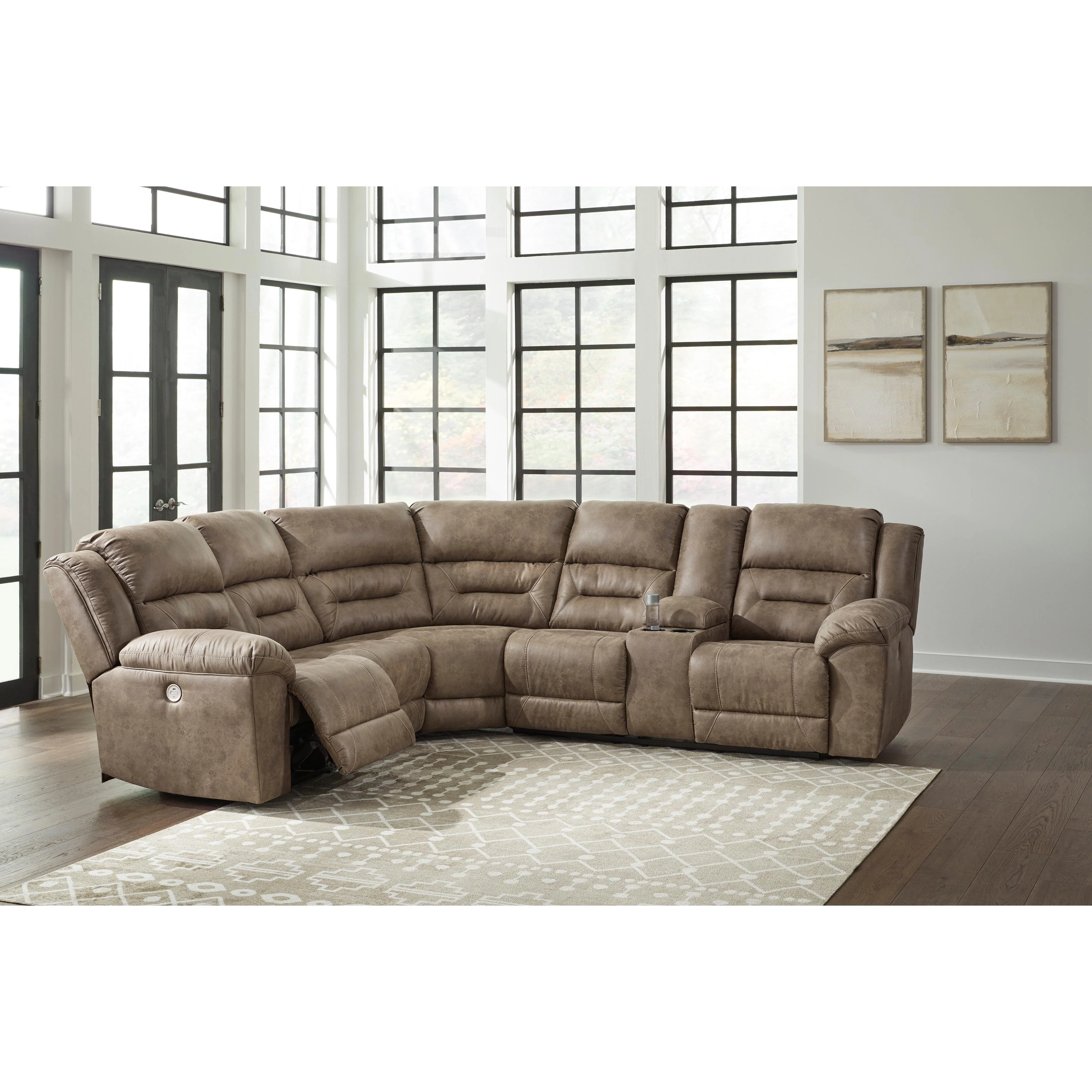 Signature Design by Ashley Ravenel 83106S2C 3 pc Power Reclining Sectional - Image 3