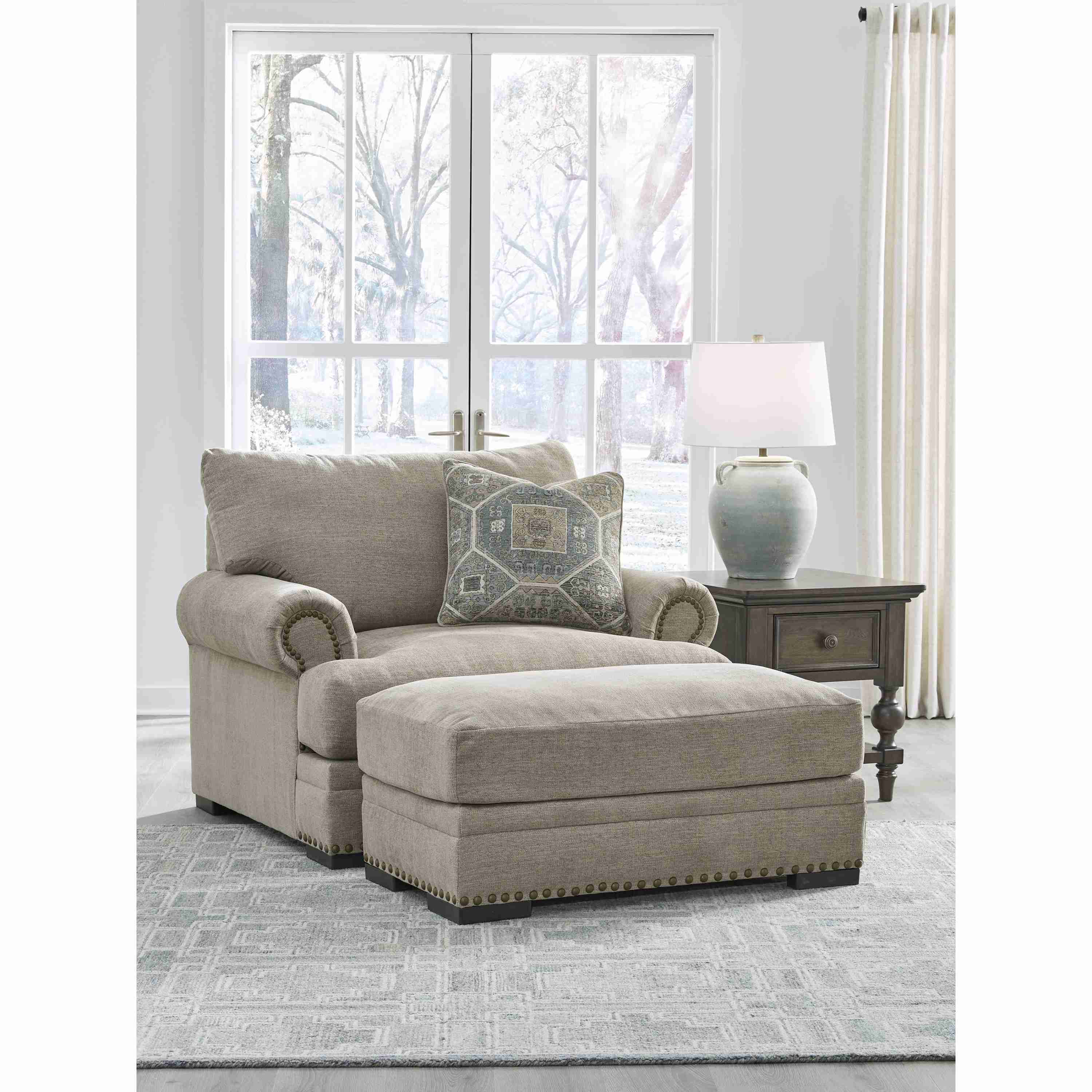 Benchcraft Galemore 27004U1 Oversized Chair and Ottoman - Image 1