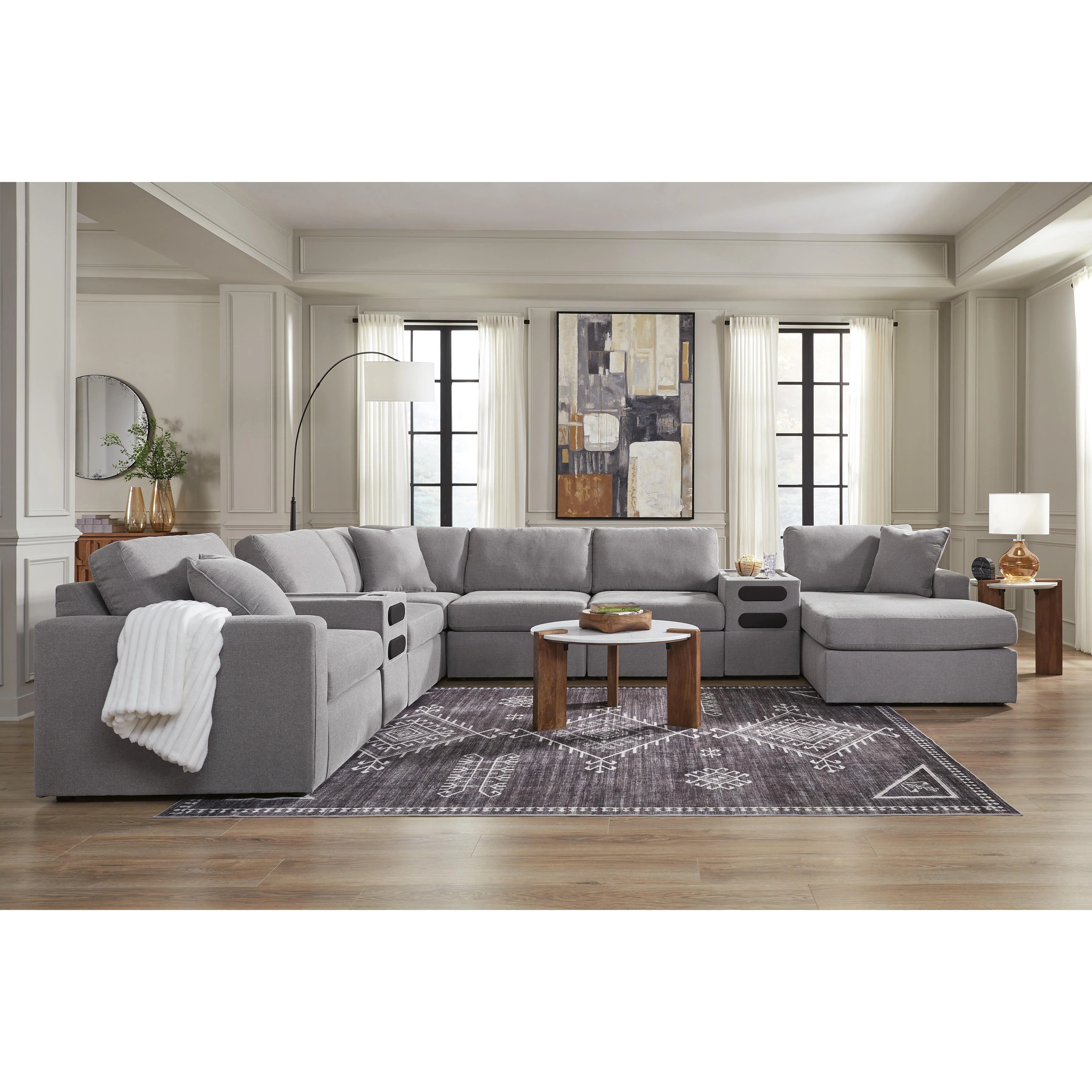 Signature Design by Ashley Modmax 92104S48 8 pc Sectional with Audio System and Chaise - Image 3