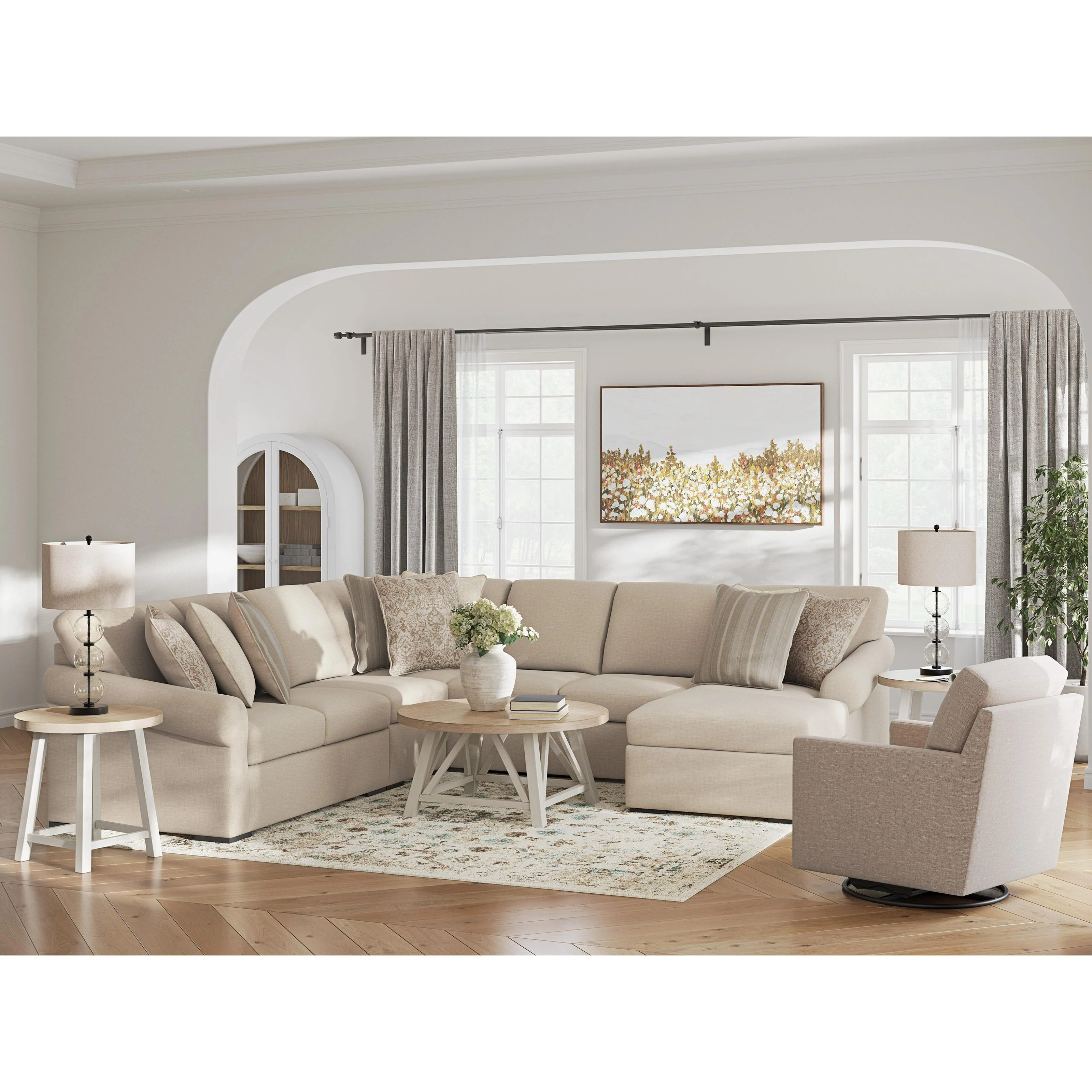 Benchcraft LadyMae 59404S4 5 pc Sectional with Chaise - Image 3
